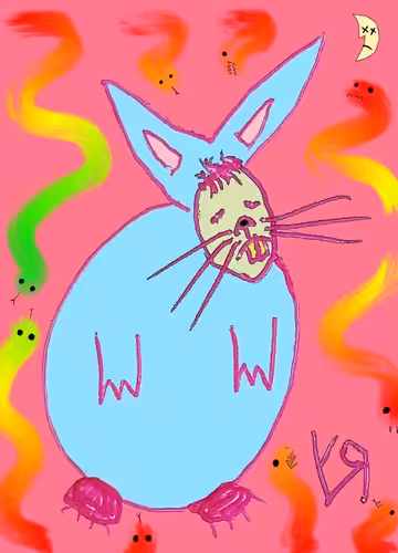 Bunny Wearing a Mask (Surrounded by Snakes)