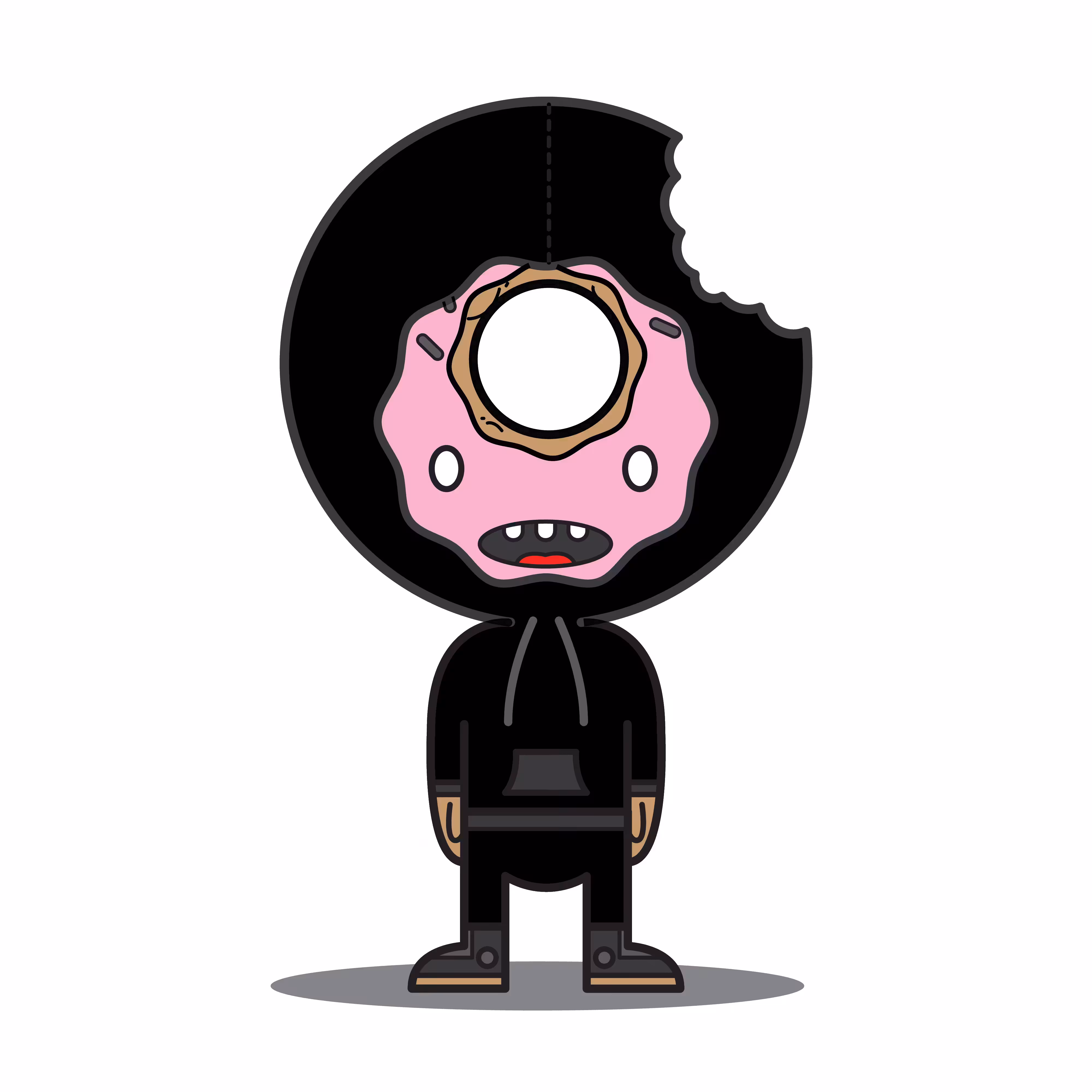 Hoodie Deluxe "DONUT HEADS" - Black