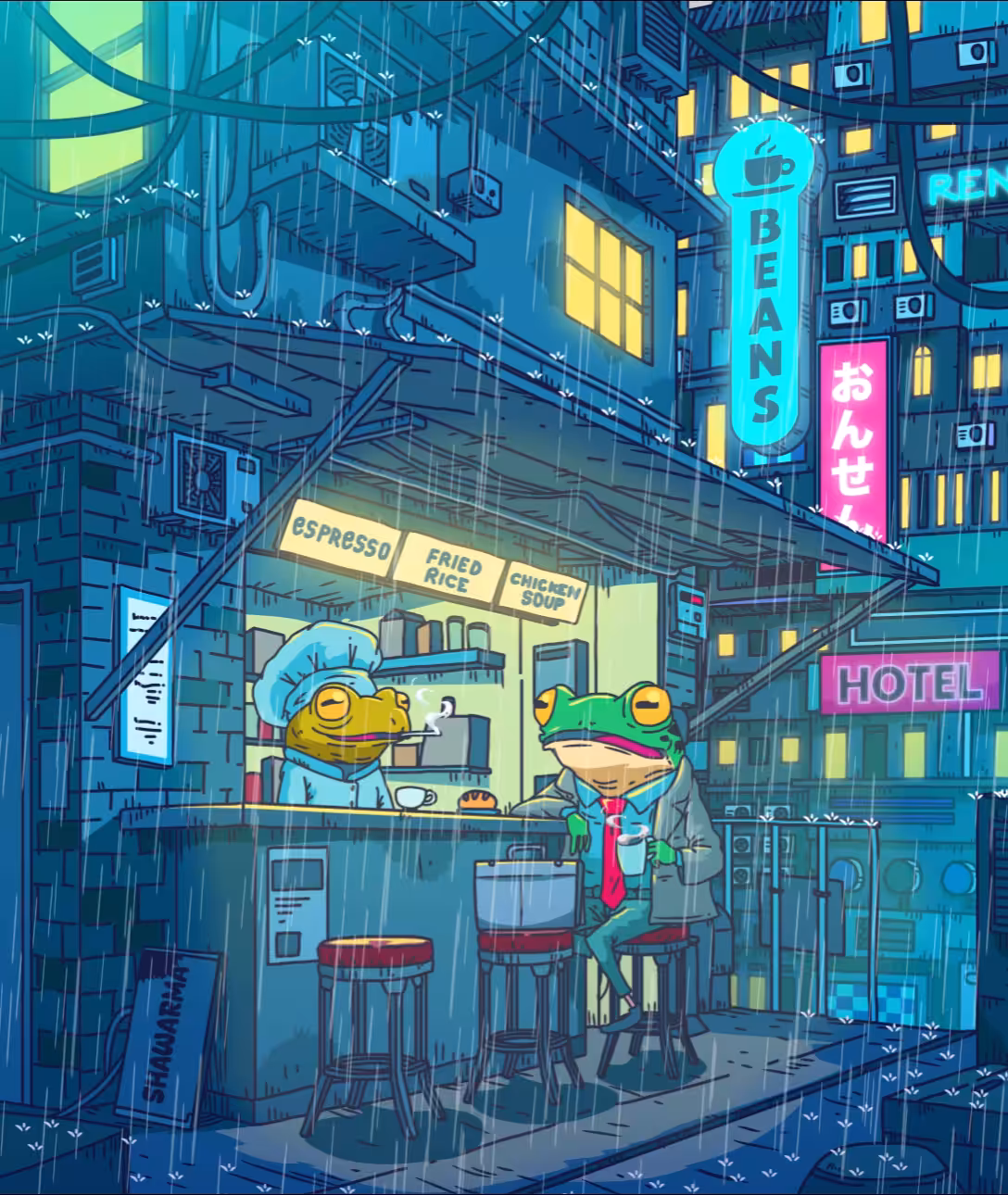 Chat in cozy night