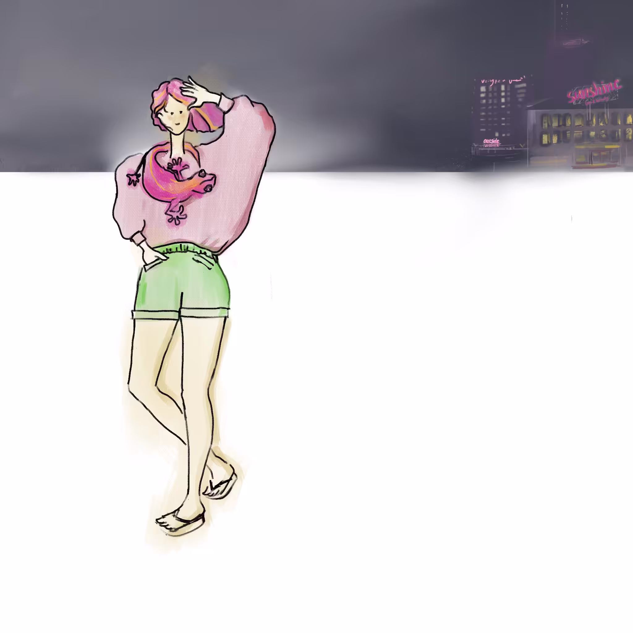 the girl with lizard 