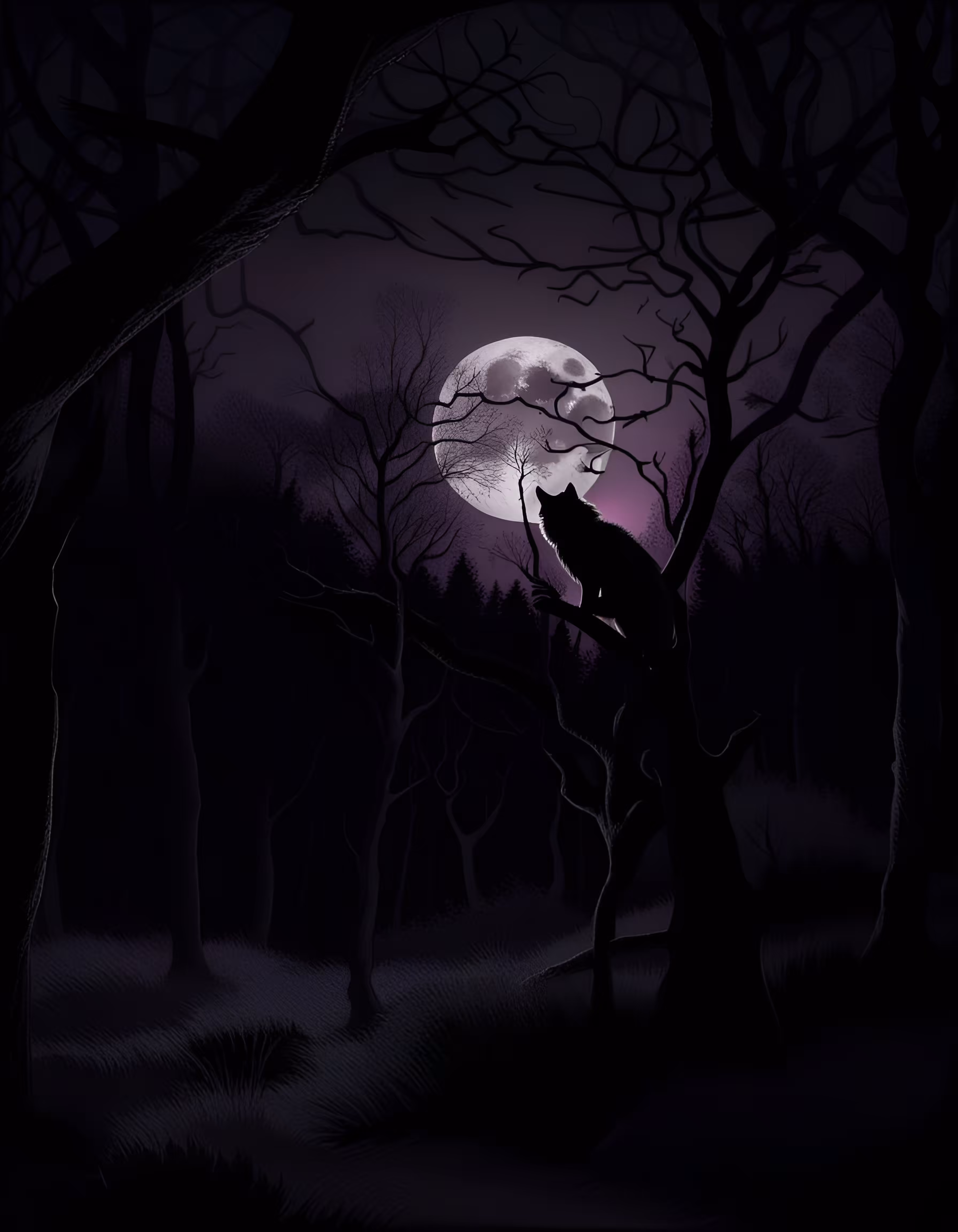 Tree Wolf & the Moon