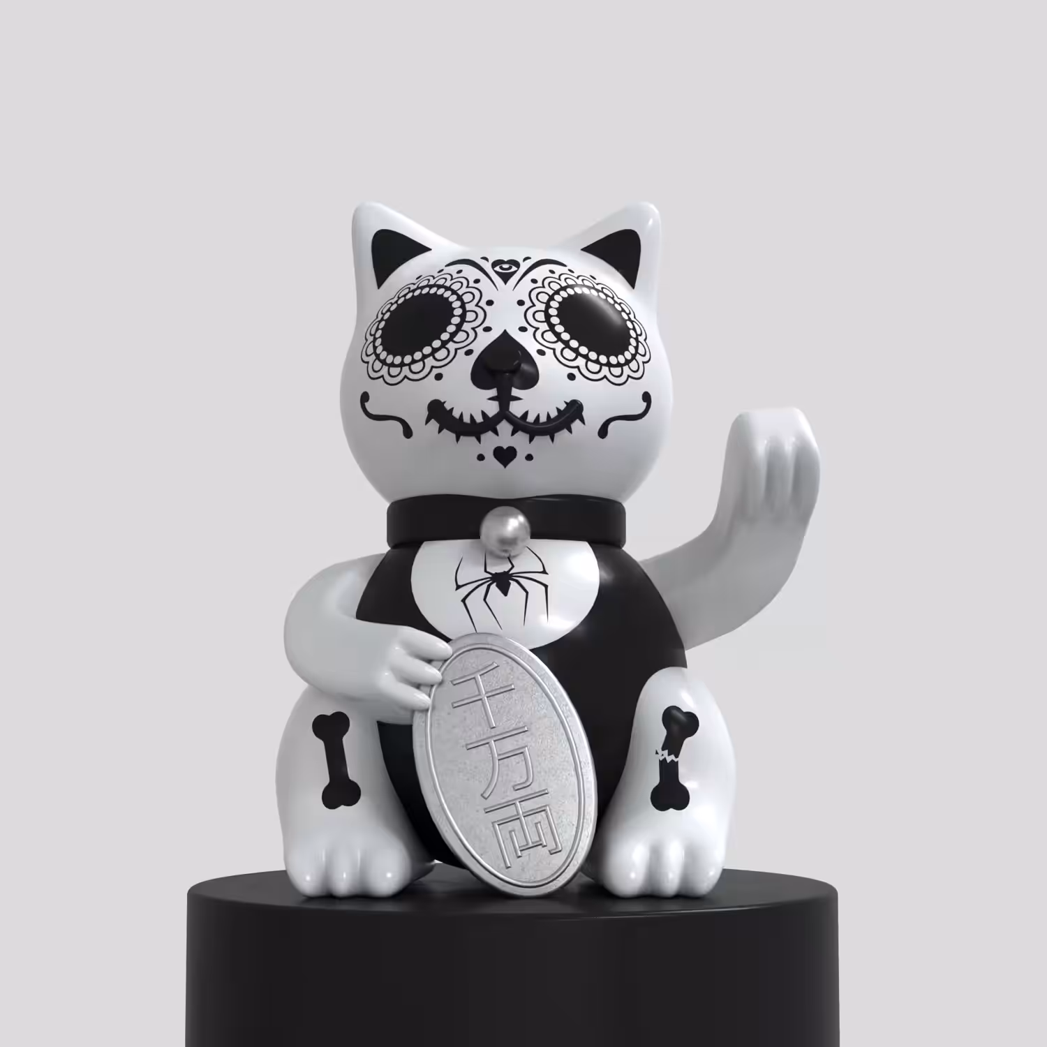 Maneki Neko #003. Calavera edition.