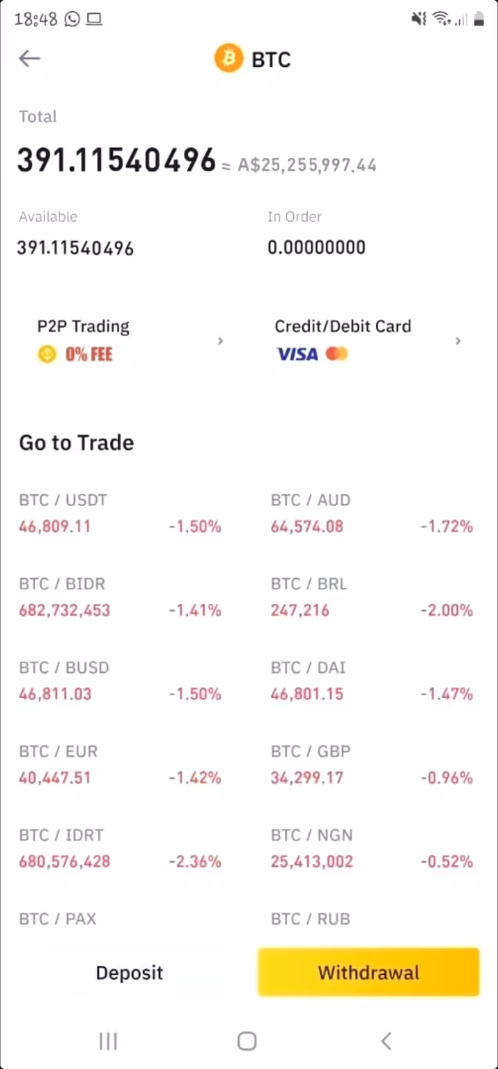 Binance Wallet Whale #BTC