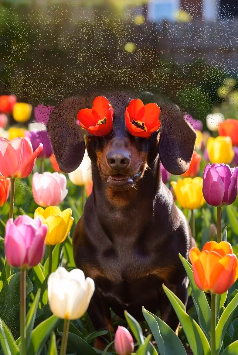 Flowery. Tulip dachshund