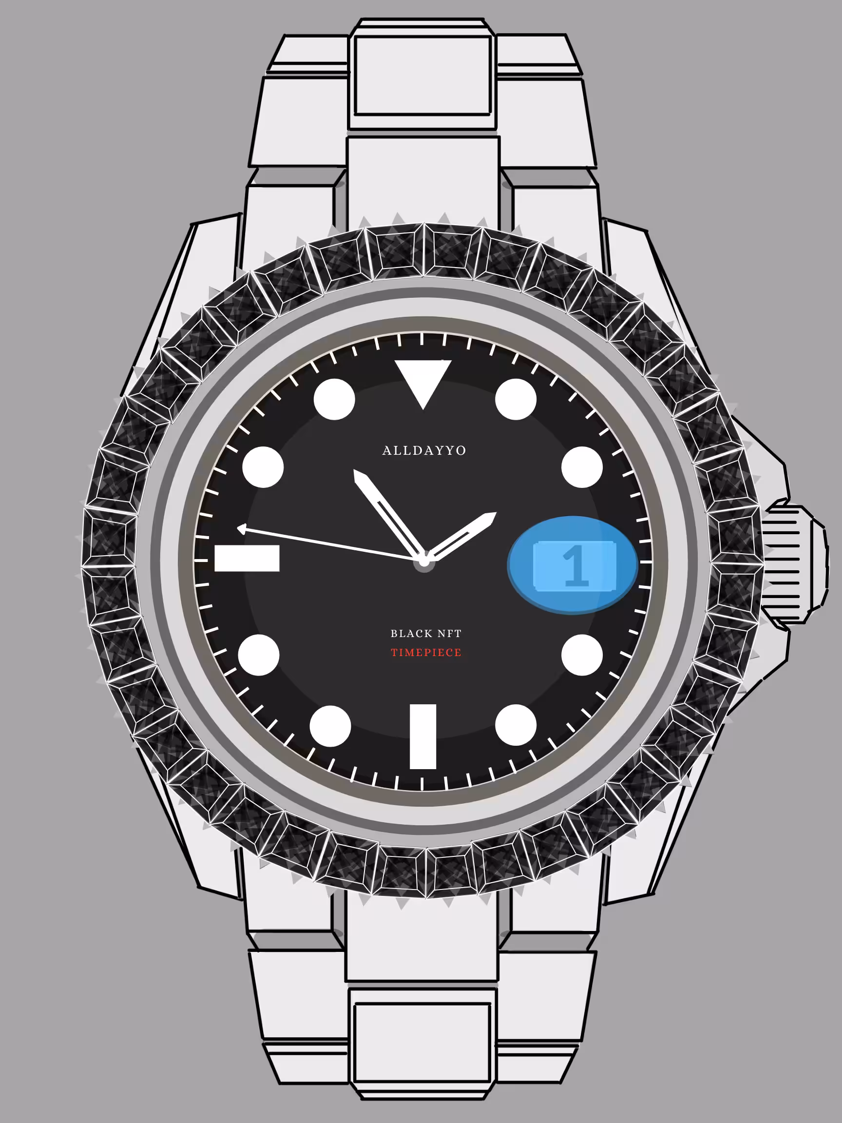 Alldayyo Black Timepiece