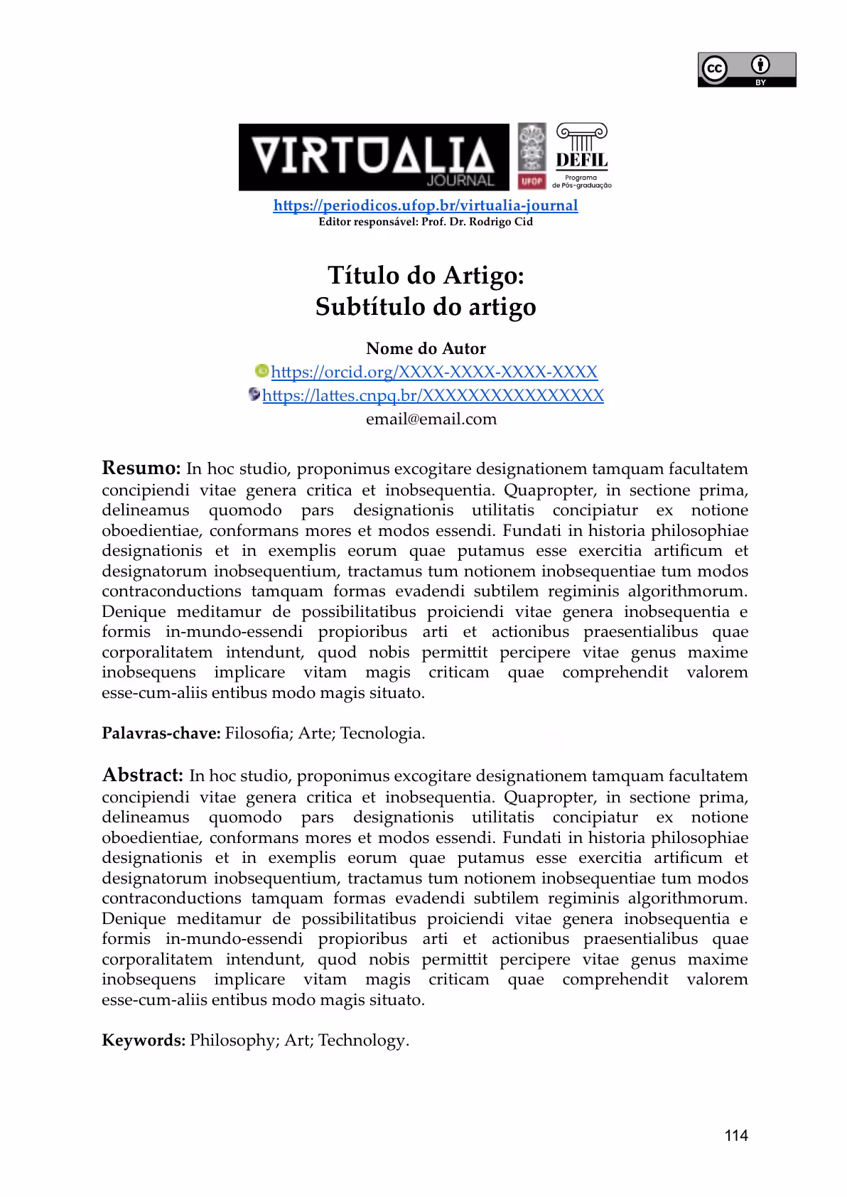 Modelo de Artigo - Virtualia Journal
