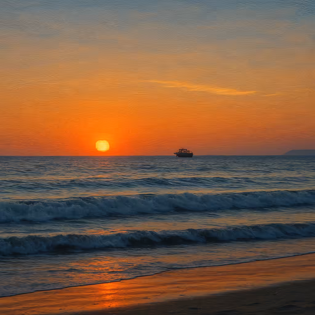 Sunset Encounter by the Sea