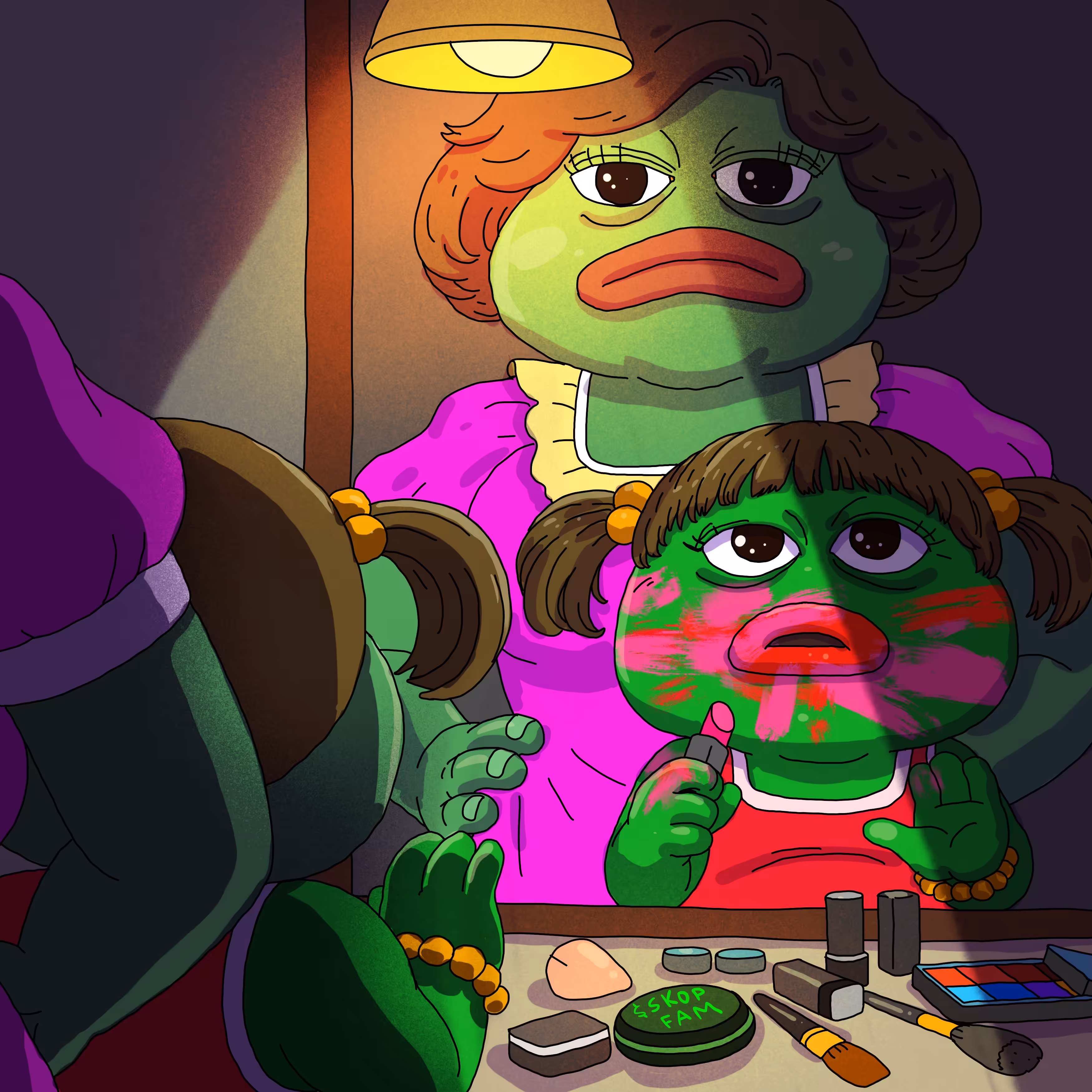 FROG MEME: Daughter secretly puts on makeup