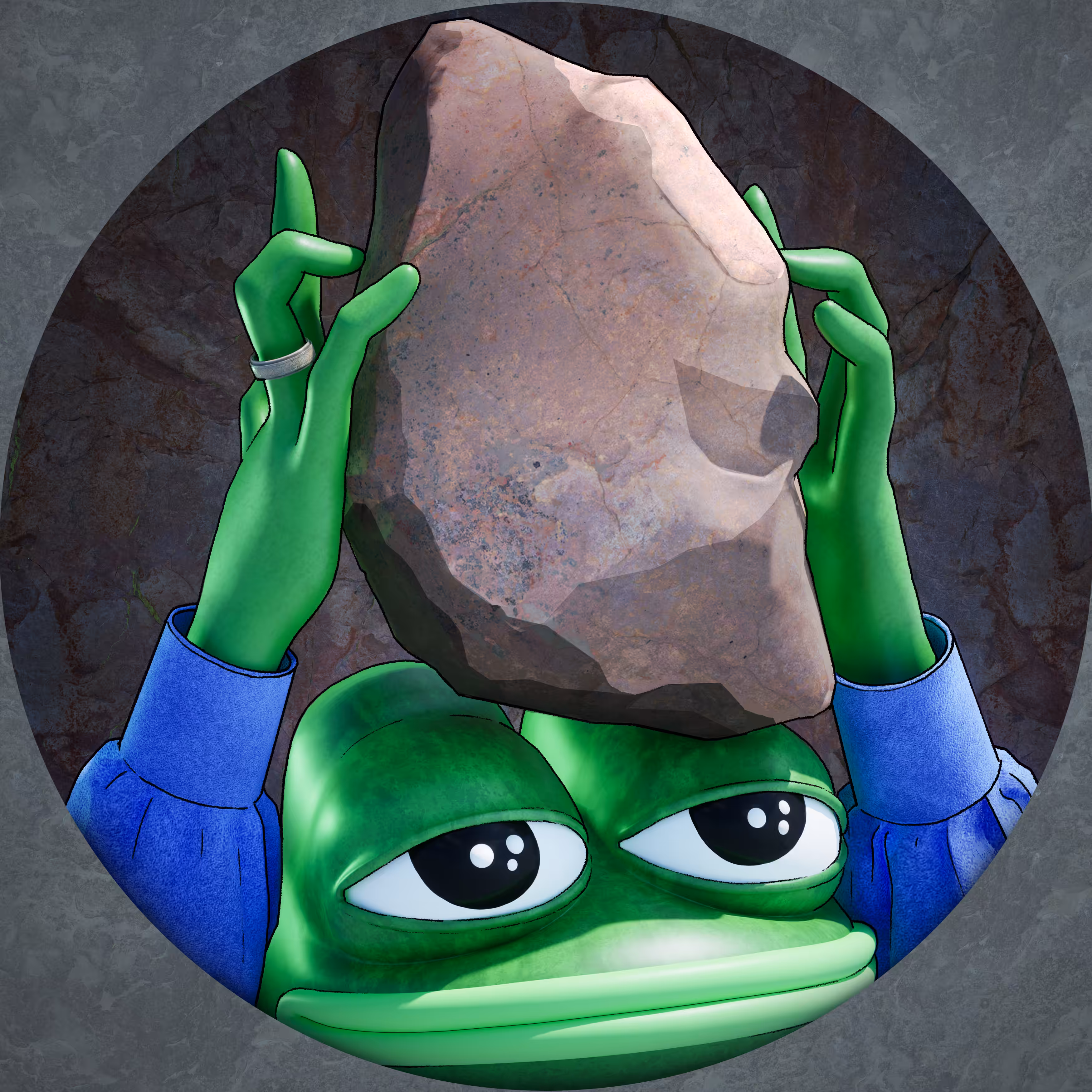 SKULLS OF PEPE 1/1: ETHER ROCK SKULL