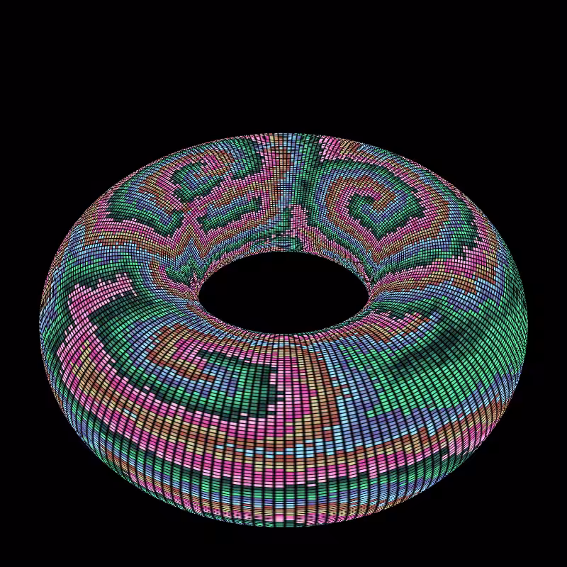 Reaction Diffusion on a Torus #3