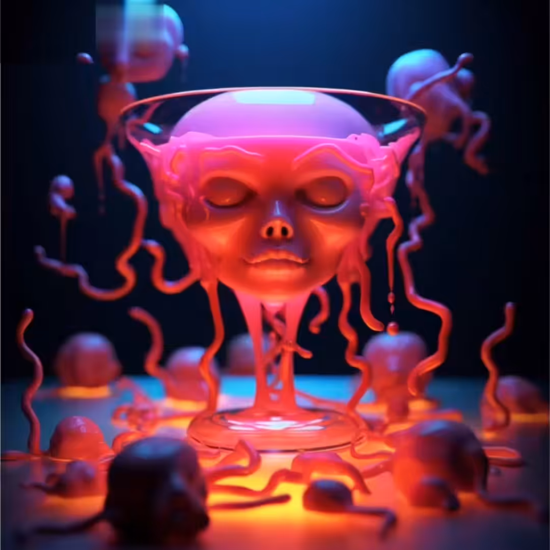 Neon Octo-Skull Sipper