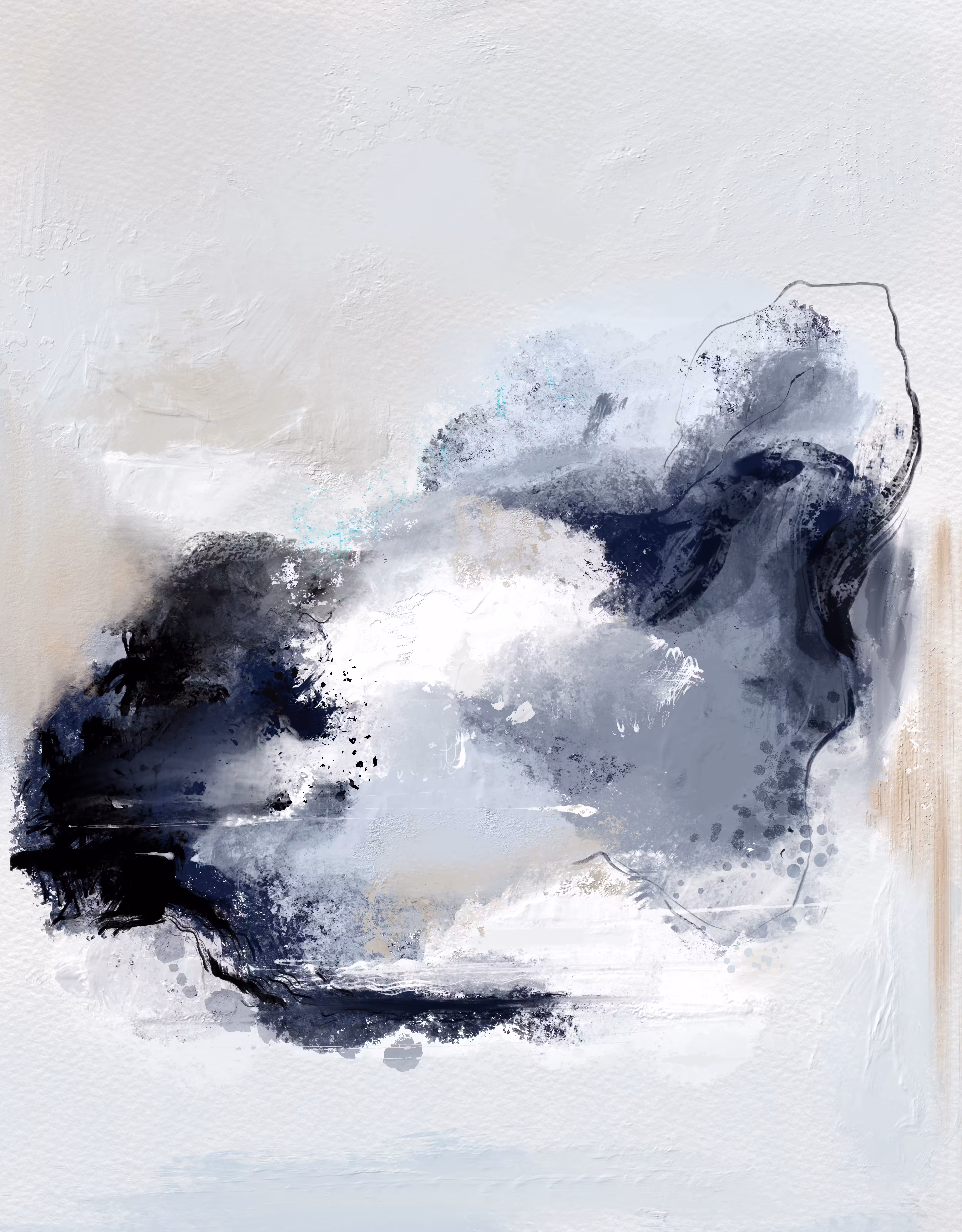 Beneath the gray skies