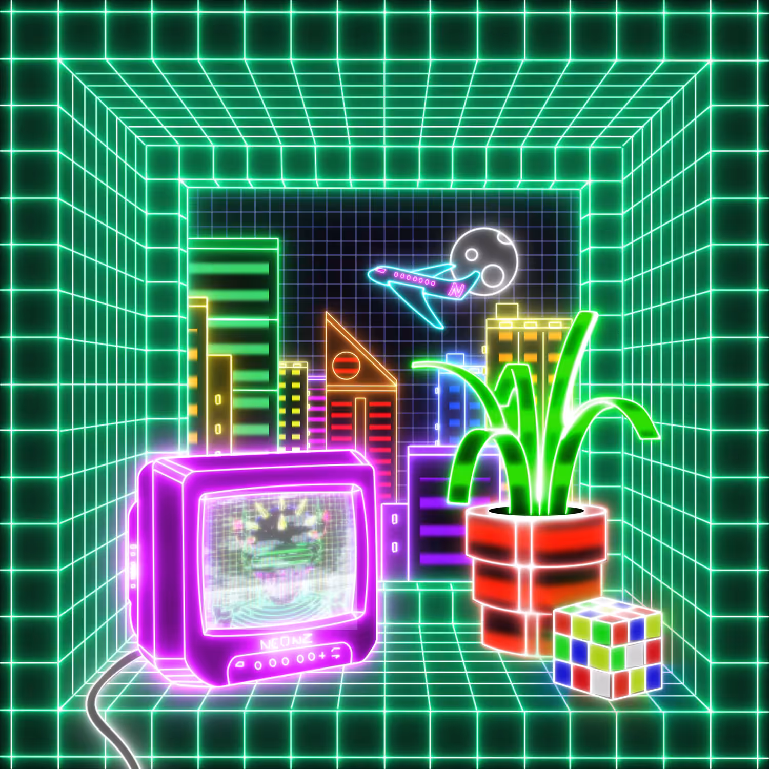 Neon Window Still Life (Tribute)