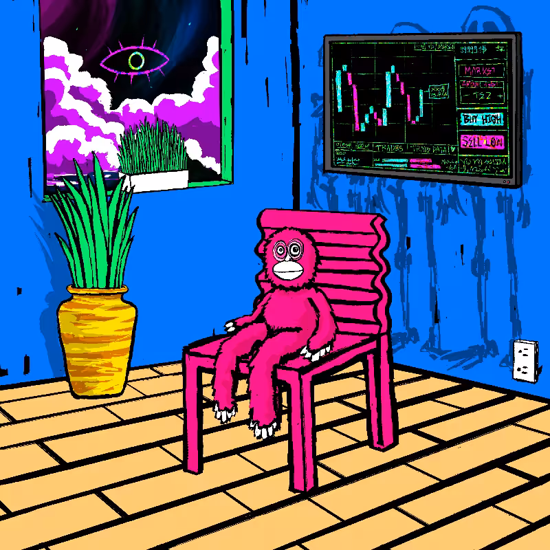 pink chair in the blue room #68