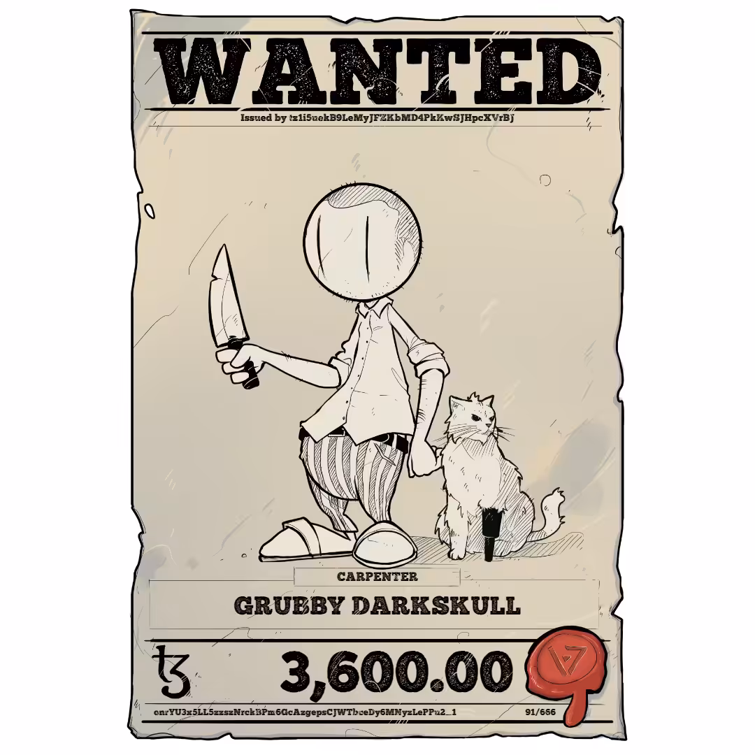 GRUBBY DARKSKULL | TEZOS PIRATE 91/666