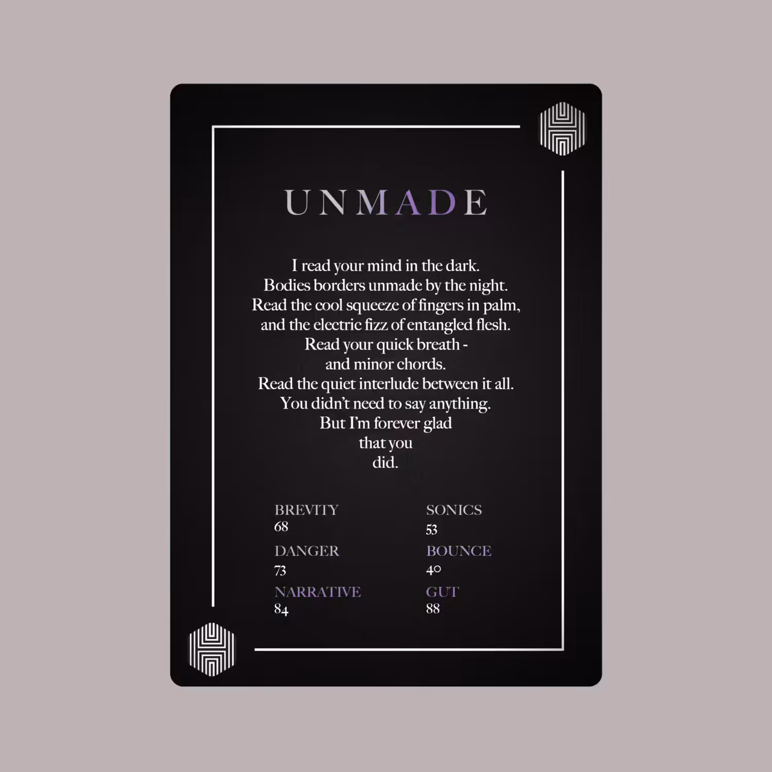 POETRY CARDS VOL 1 | META/VERSE: 009 - UNMADE
