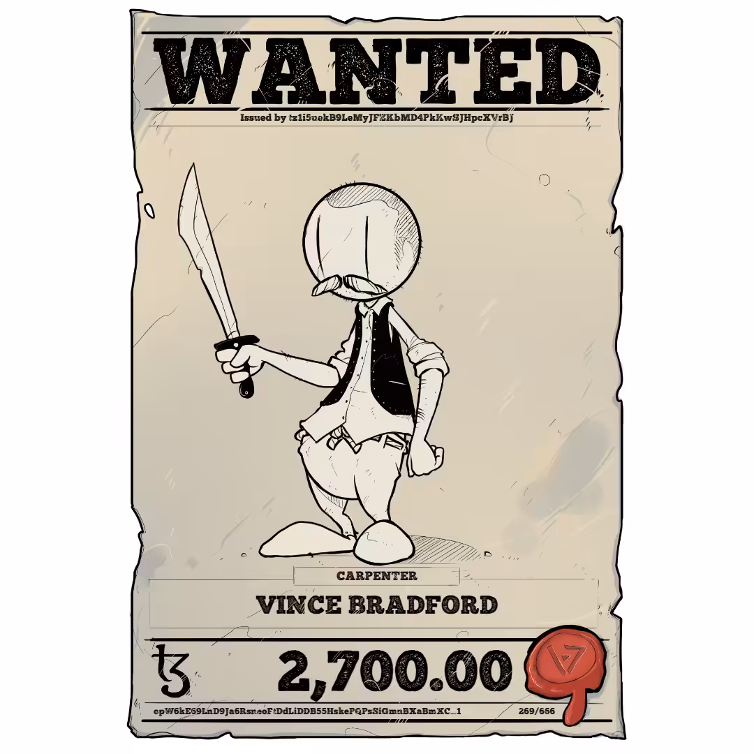 VINCE BRADFORD | TEZOS PIRATE 269/666