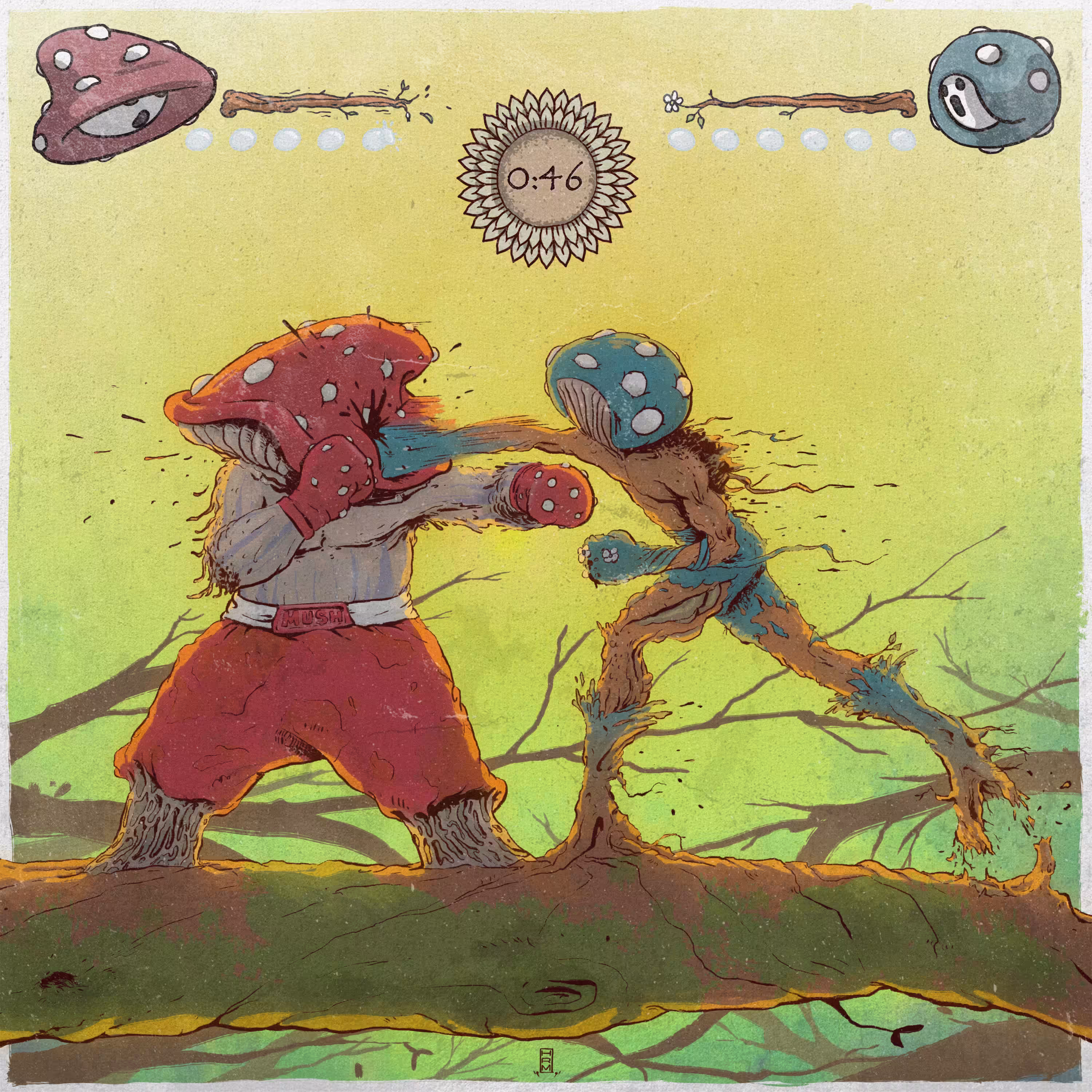 Mushroom fight