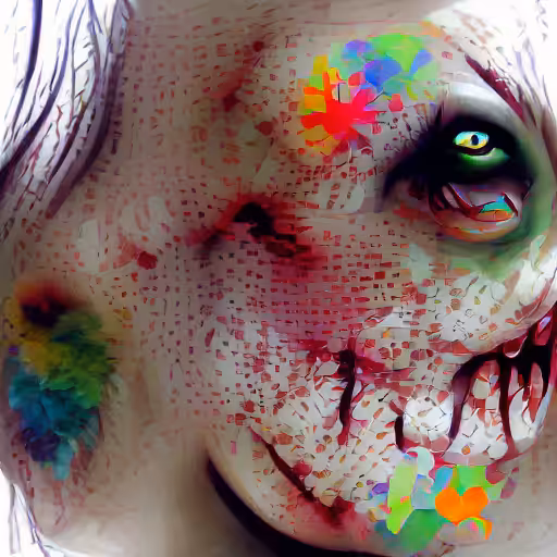 AI art, a happy zombie