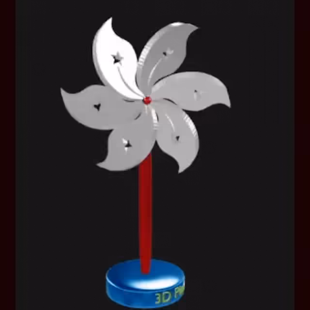 3D Pinwheels: 3D pinwheel #103 Hong Kong Flag Emblem 