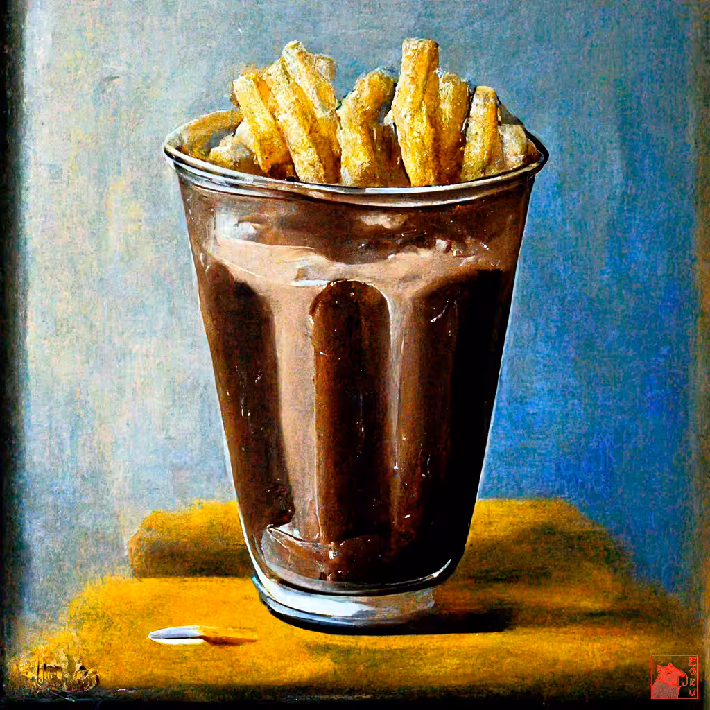 Fries dipped in a chocolate milkshake