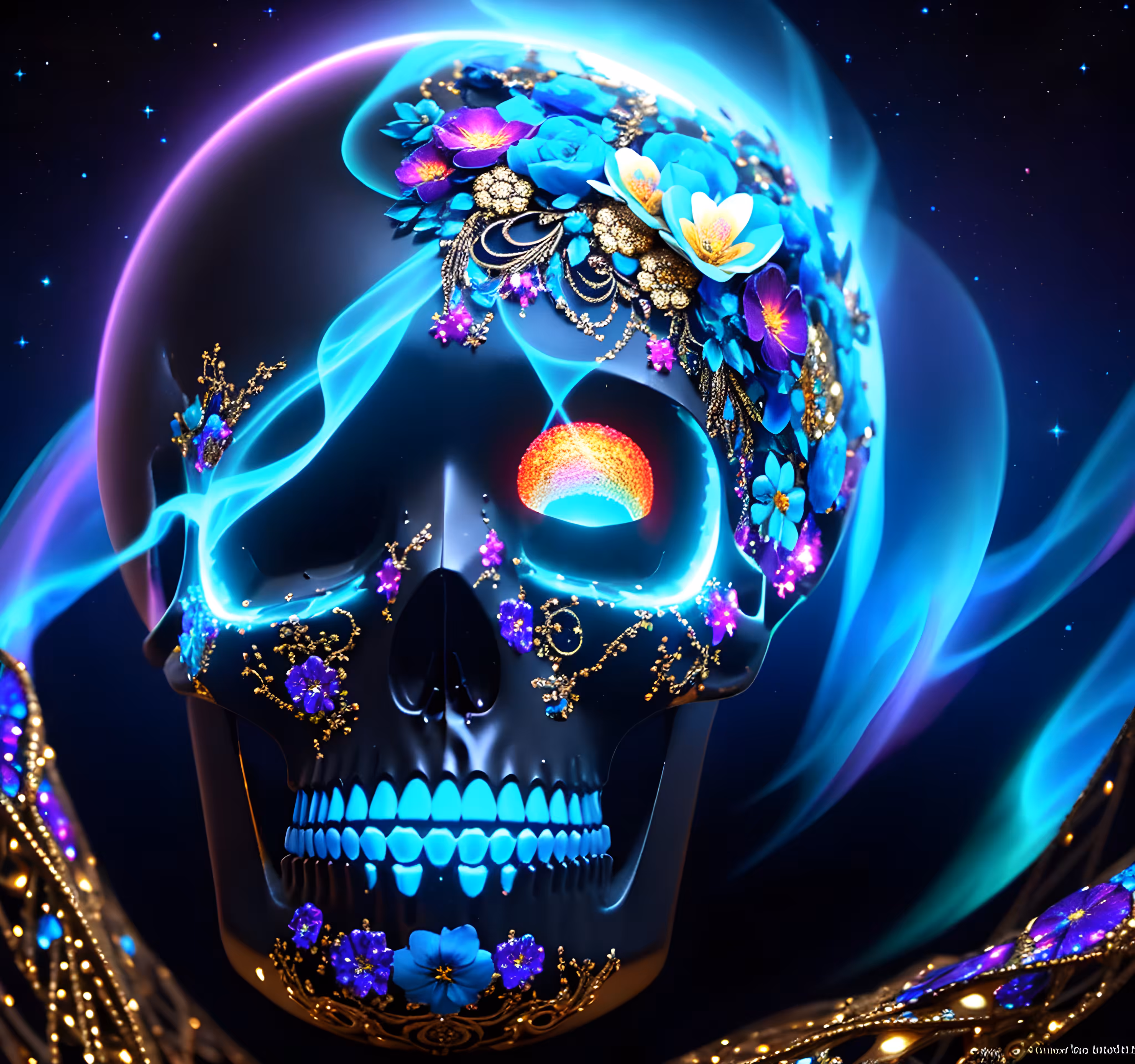 "Skull Symphony #5" 🕯️🌹💎