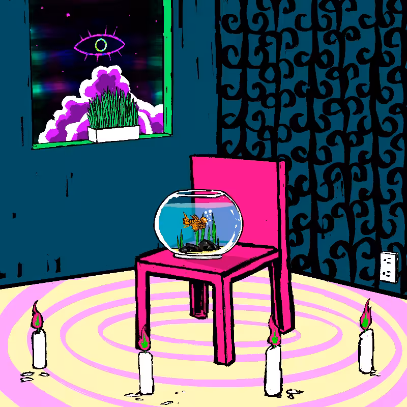 pink chair in the blue room #24