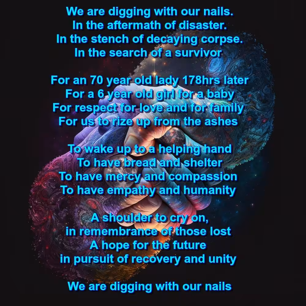 We are digging with our nails