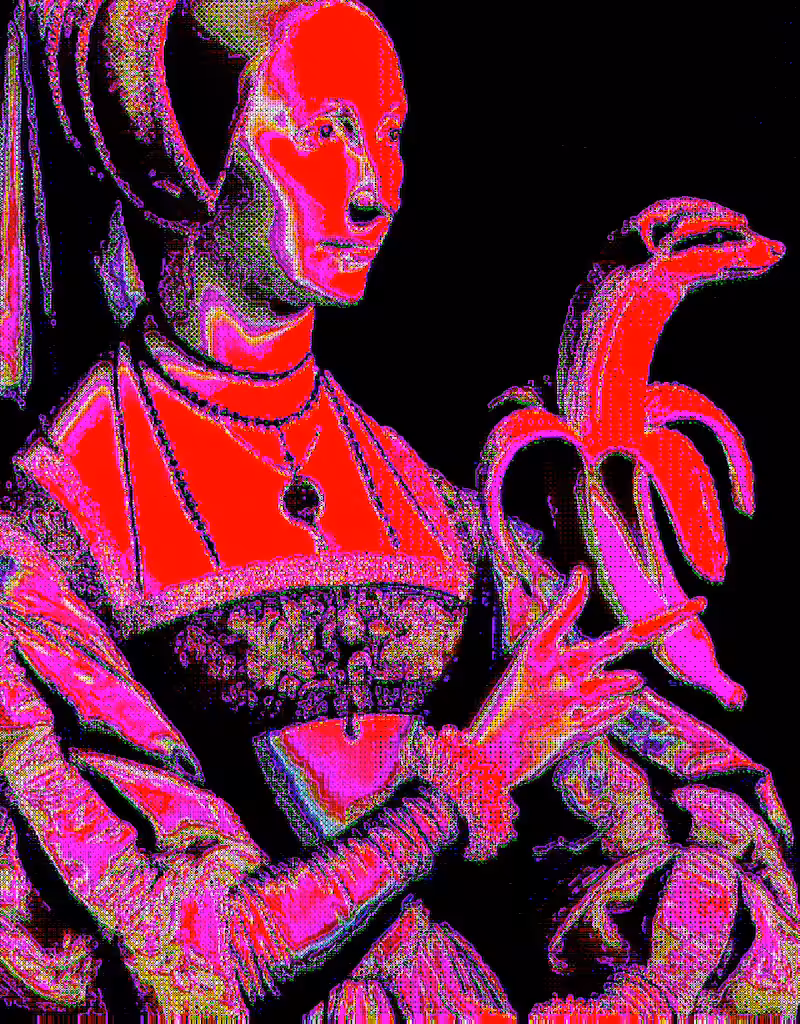 Lady with a Banana and a Ferret