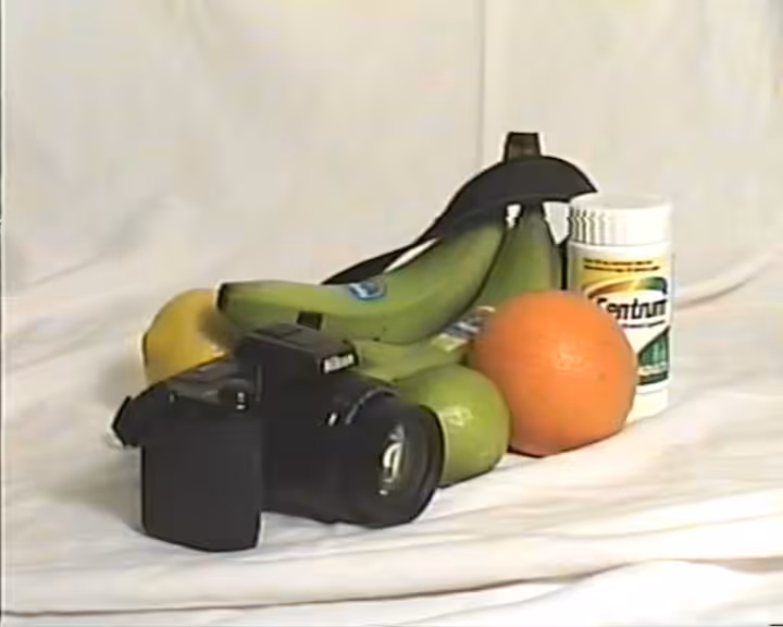 Still Life (Nikon Coolpix L110 with Fruit and Centrum Multivitamins), 2015