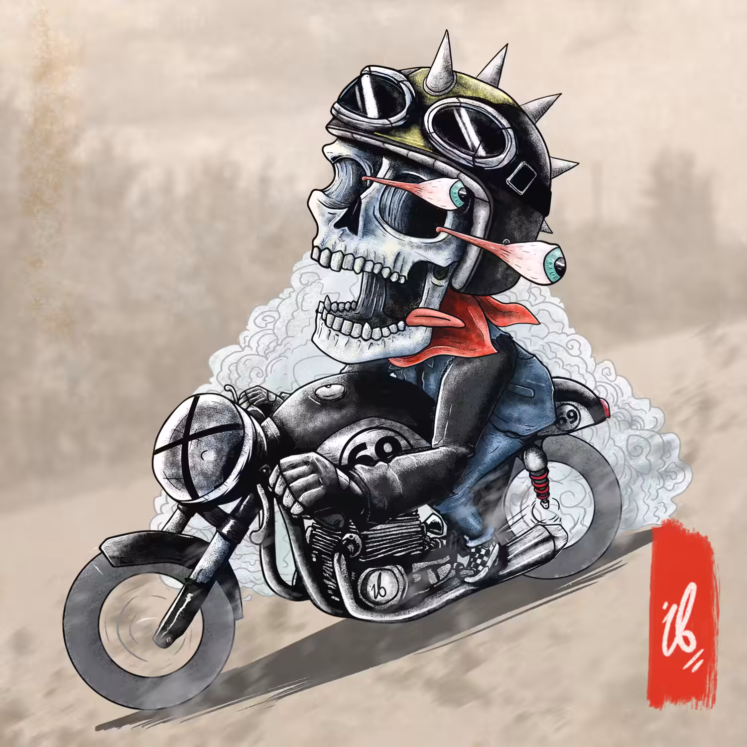 Caferacer Skull Rider
