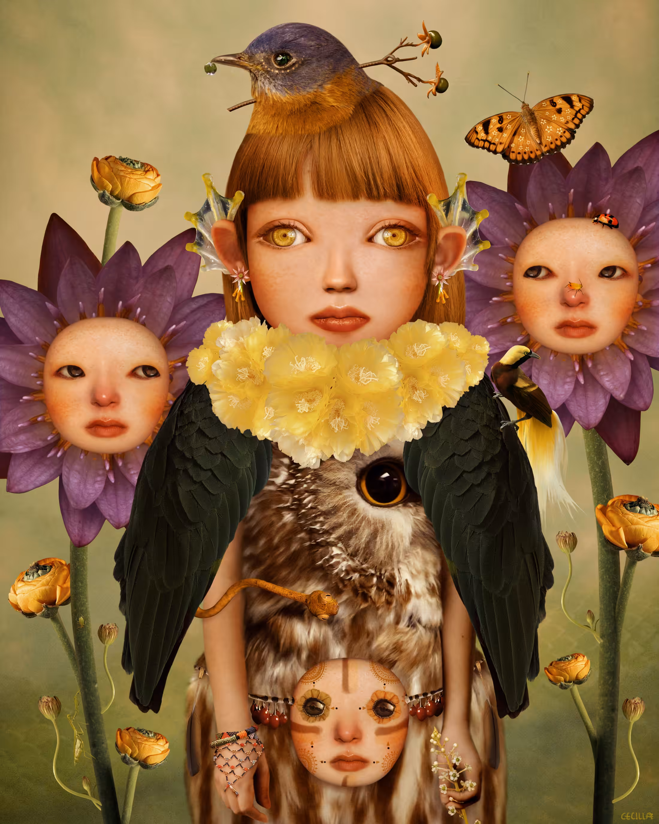 Collage Doll #001 "Pia"