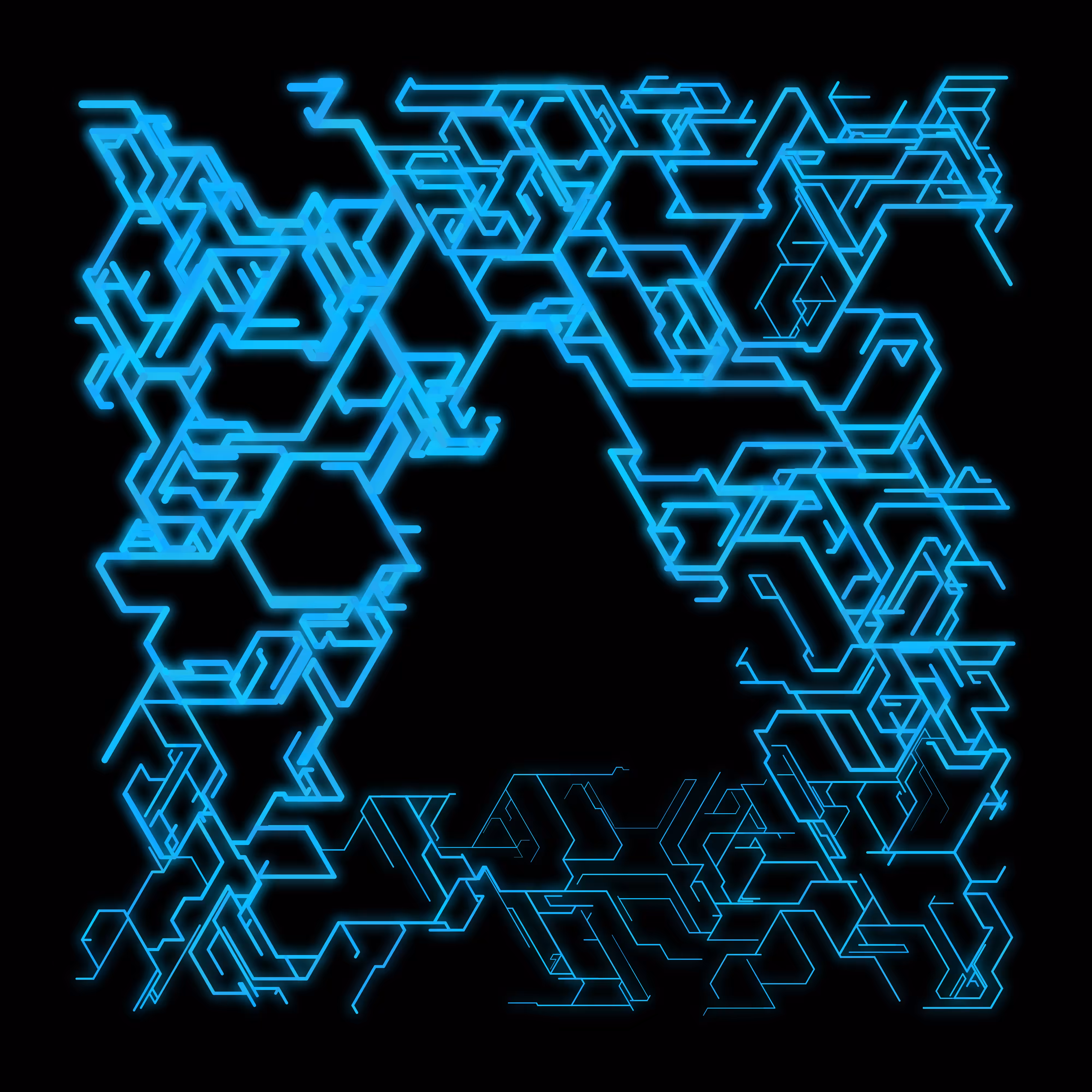 Neon Branches Triangle 2