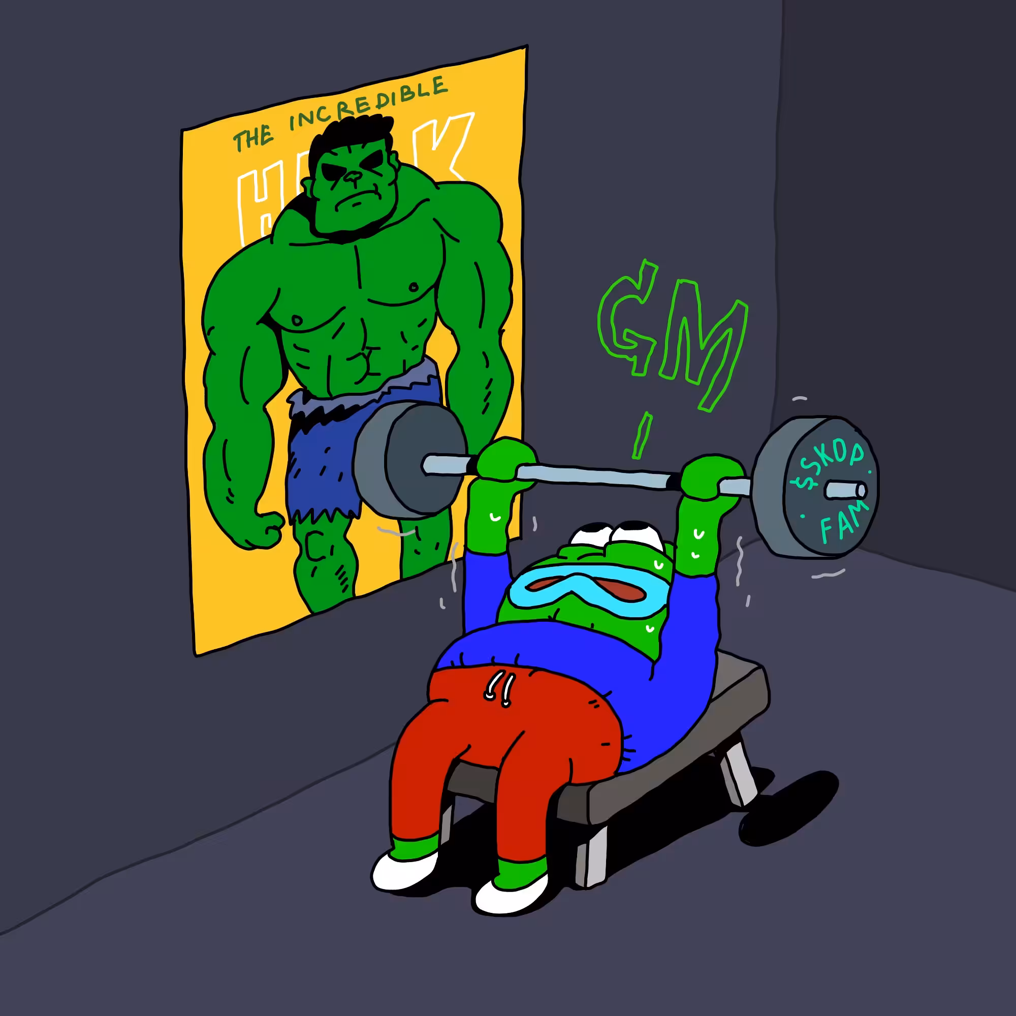 FROG MEME: Go to the gym