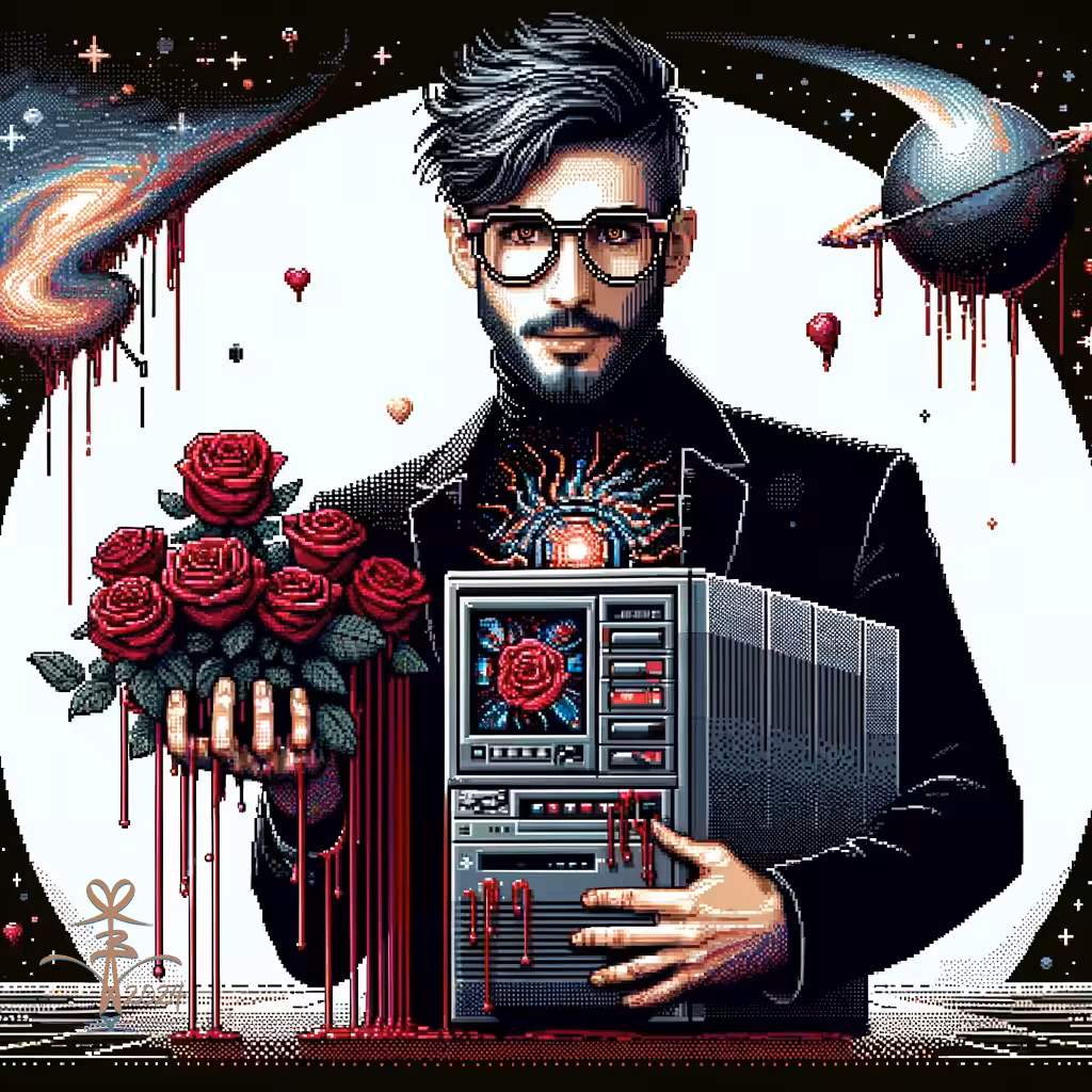 Wired Roses: Pixel Heart