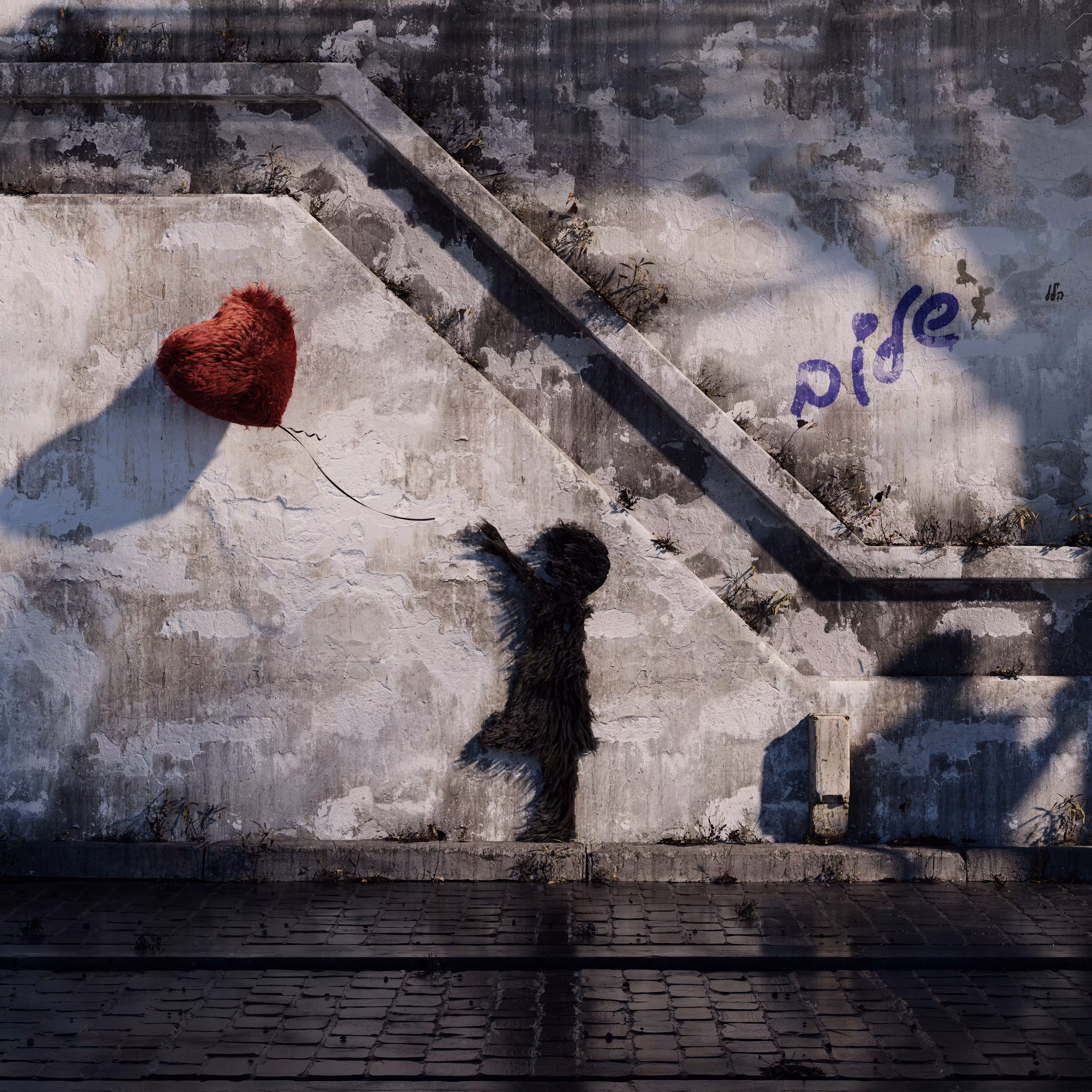 Girl with Fuzzy Balloon