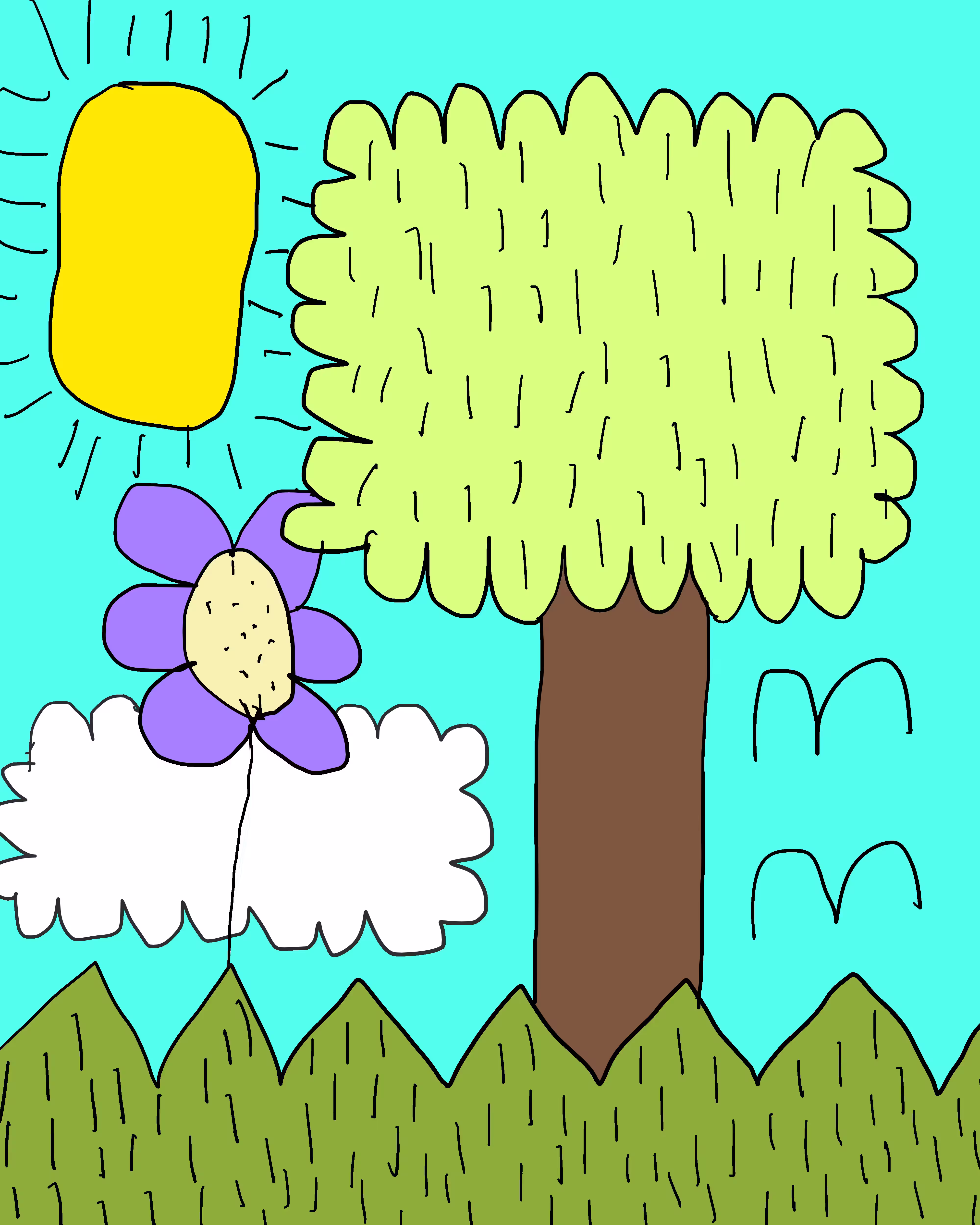 A tree and a flower