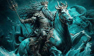 The King of the Seas: Poseidon's Majestic Sea Horse Ride