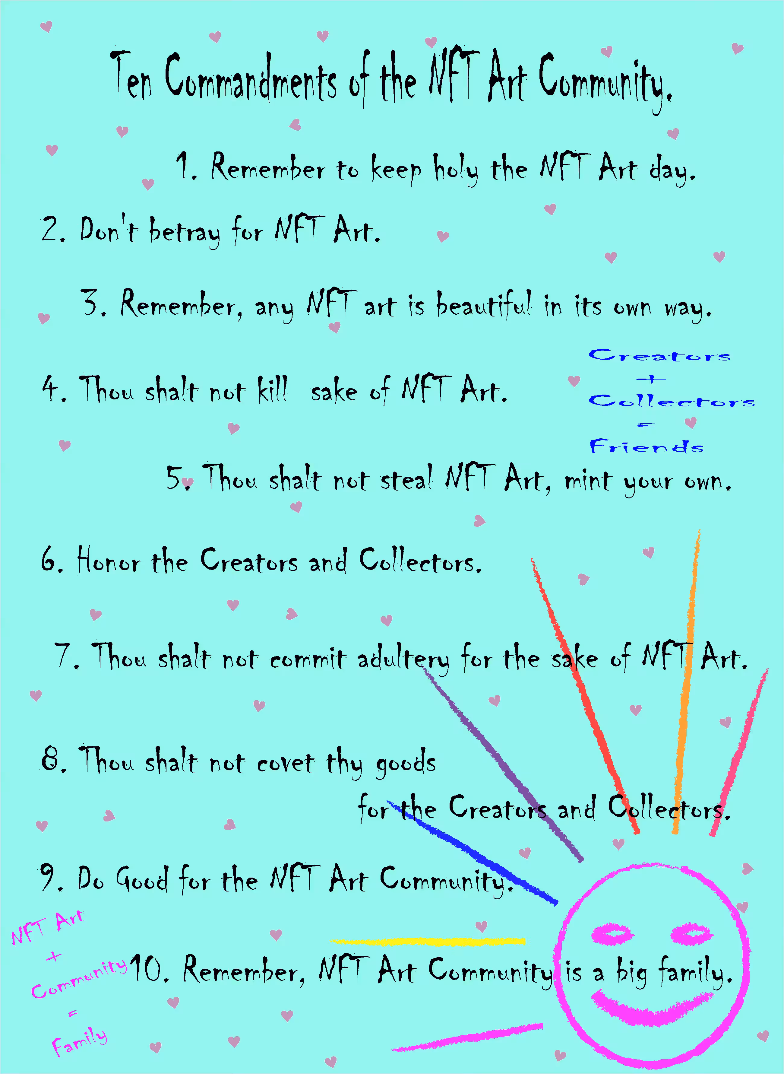 Ten Commandments of the NFT Art Community.