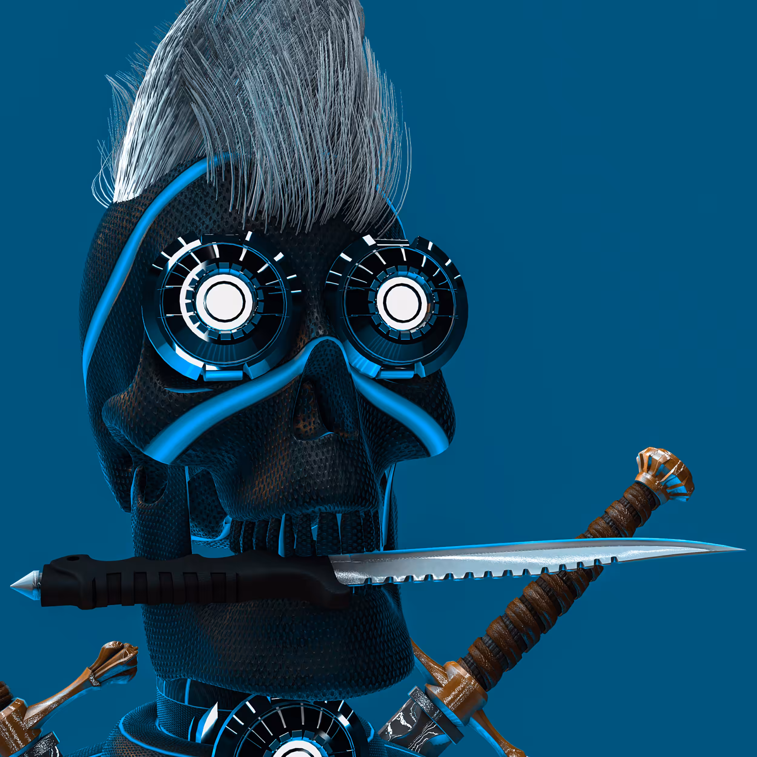 CryptoAvatar3D-070- CyborgSkull
