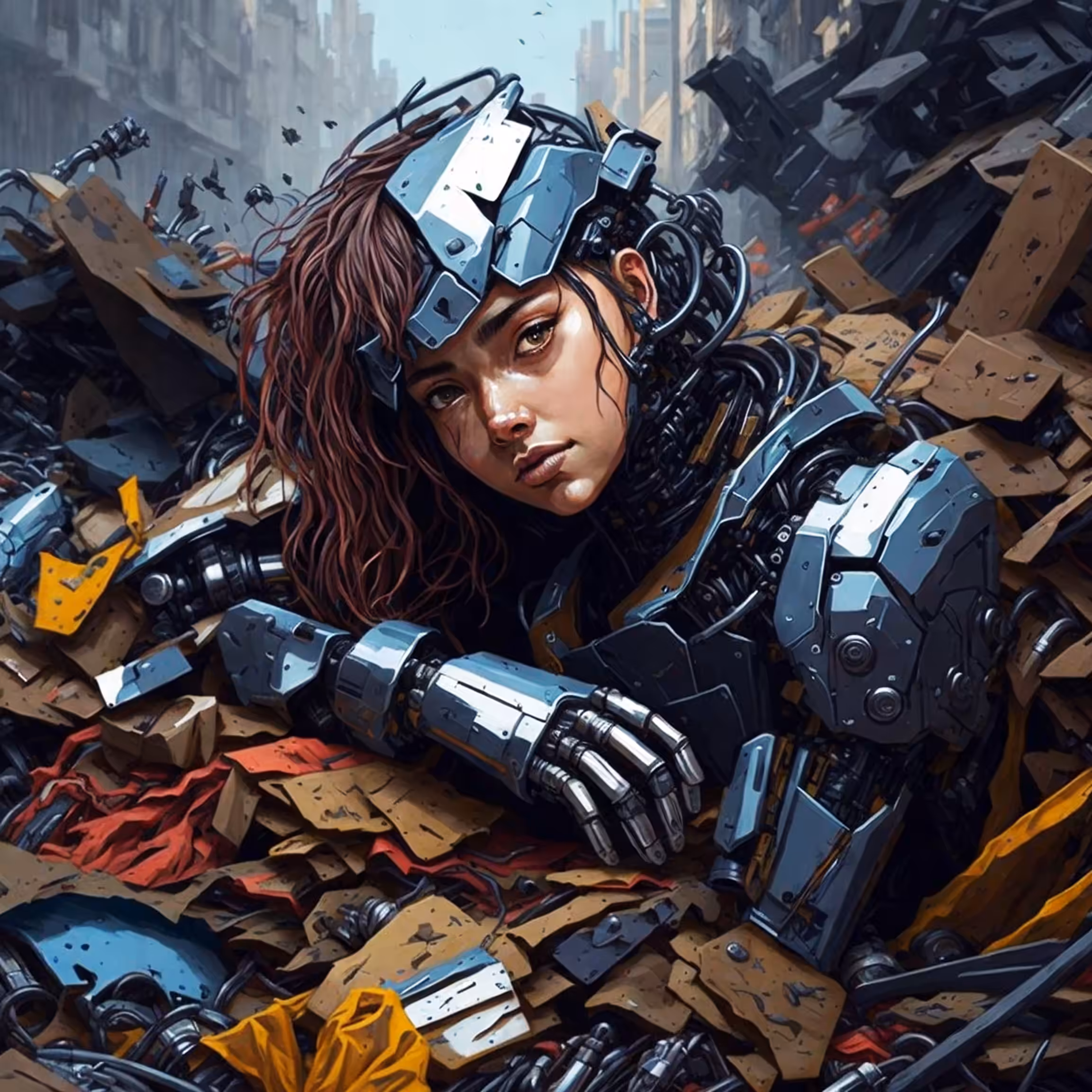 Gadgets thrown in the trash
