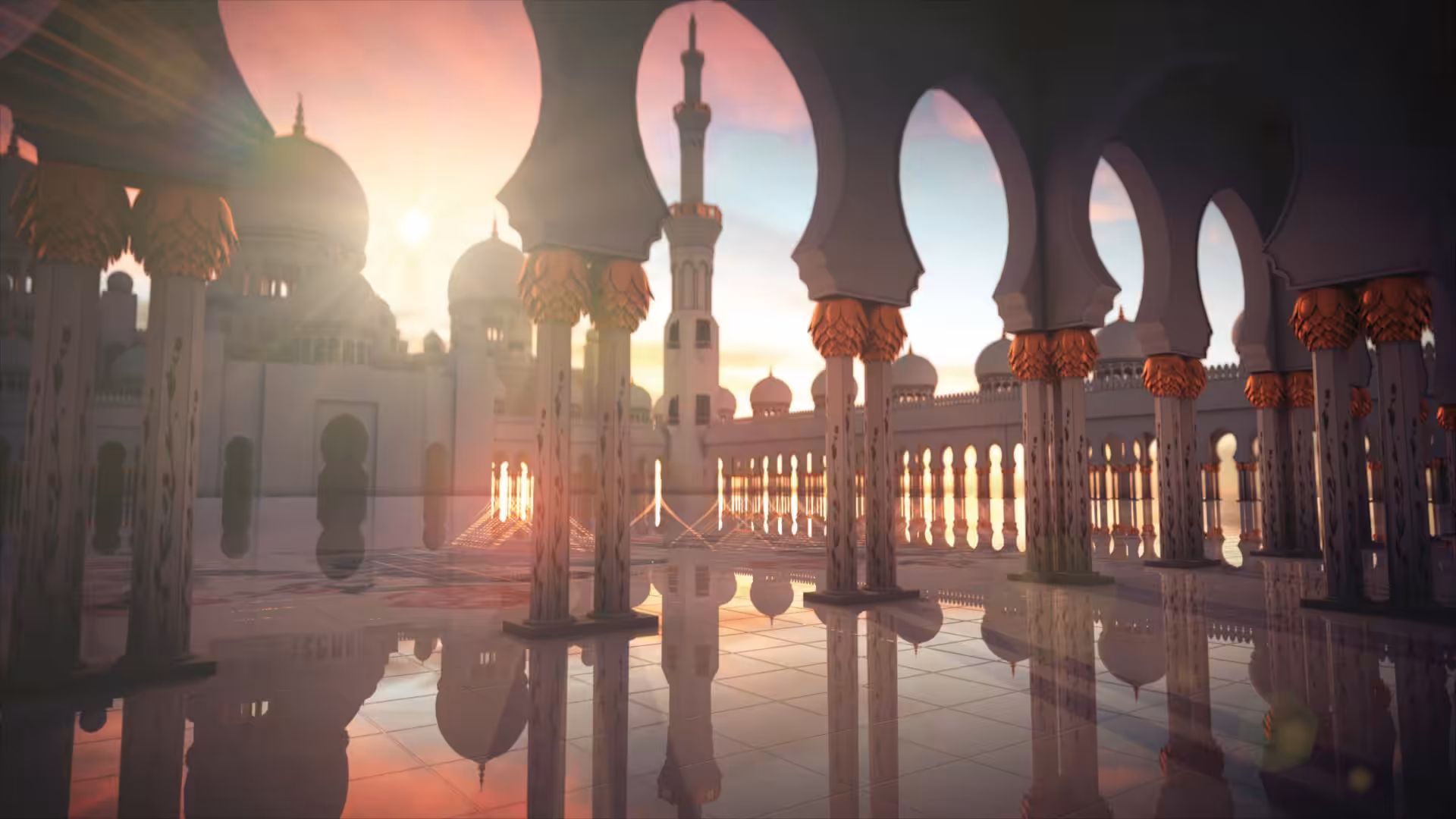 Fascinating Sunset At Sheikh Zayed Grand Mosque