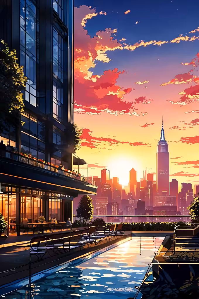Sunset Oasis in the City