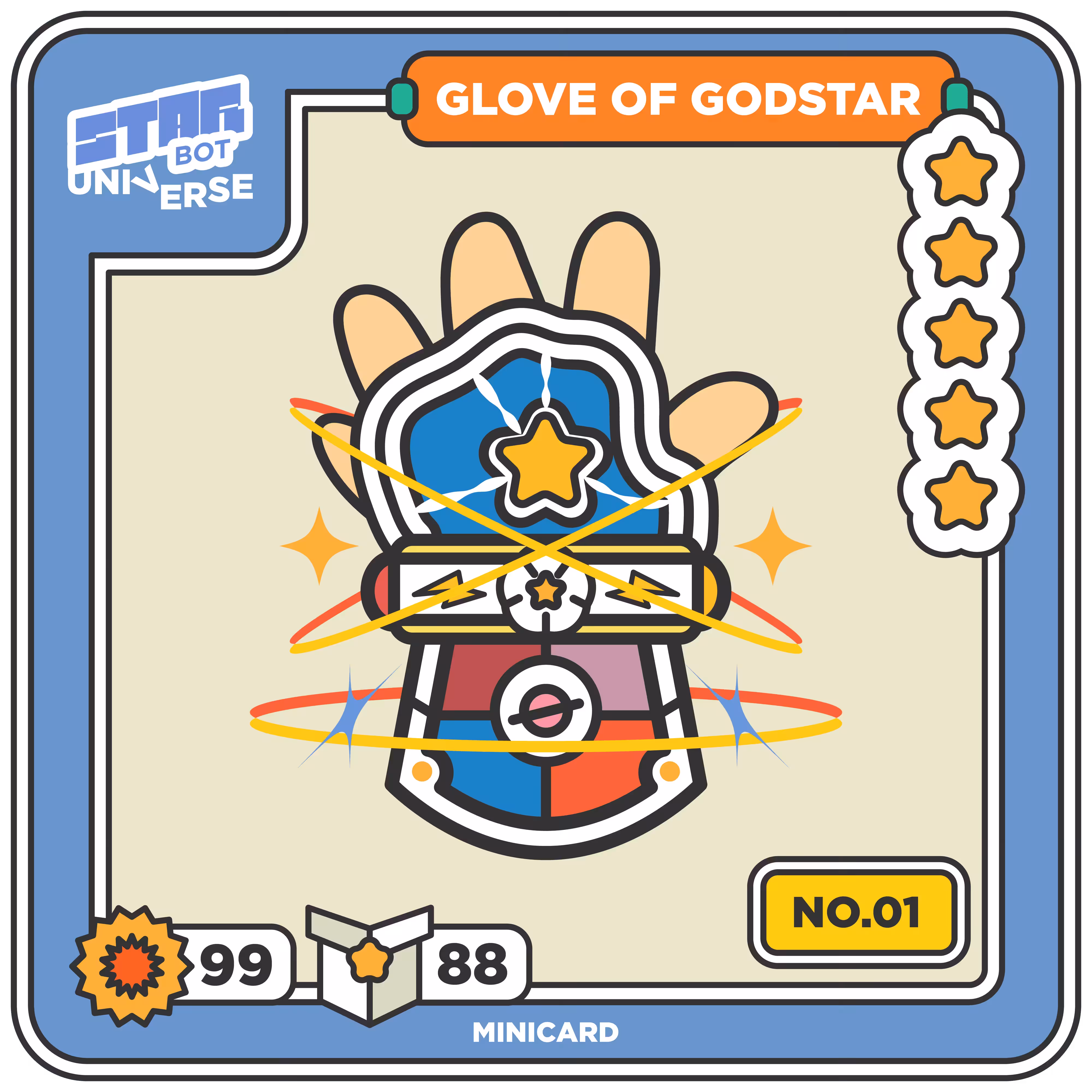 STARBOT MINICARD : STAR GLOVE NO.01 GLOVE OF GODSTAR