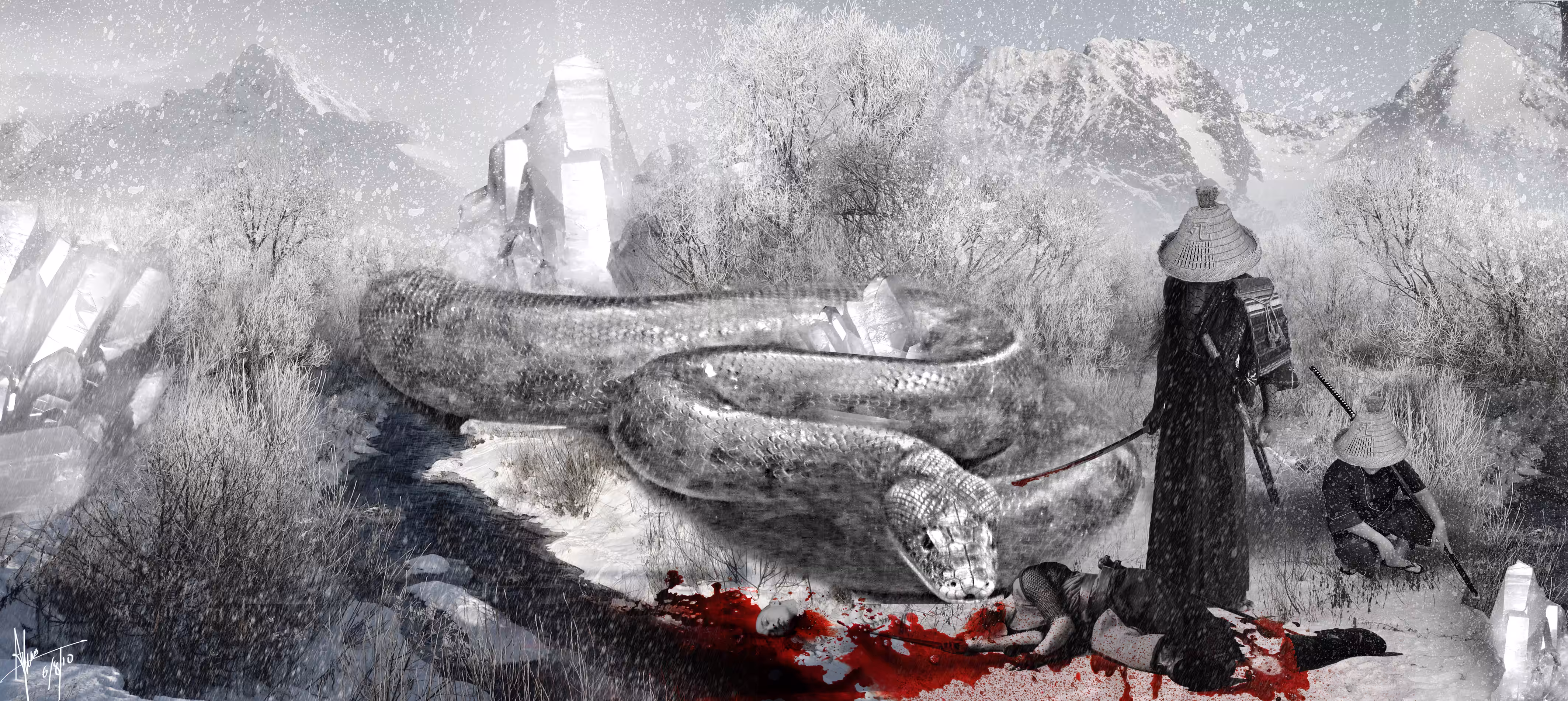 BLOODY RED & WHITE