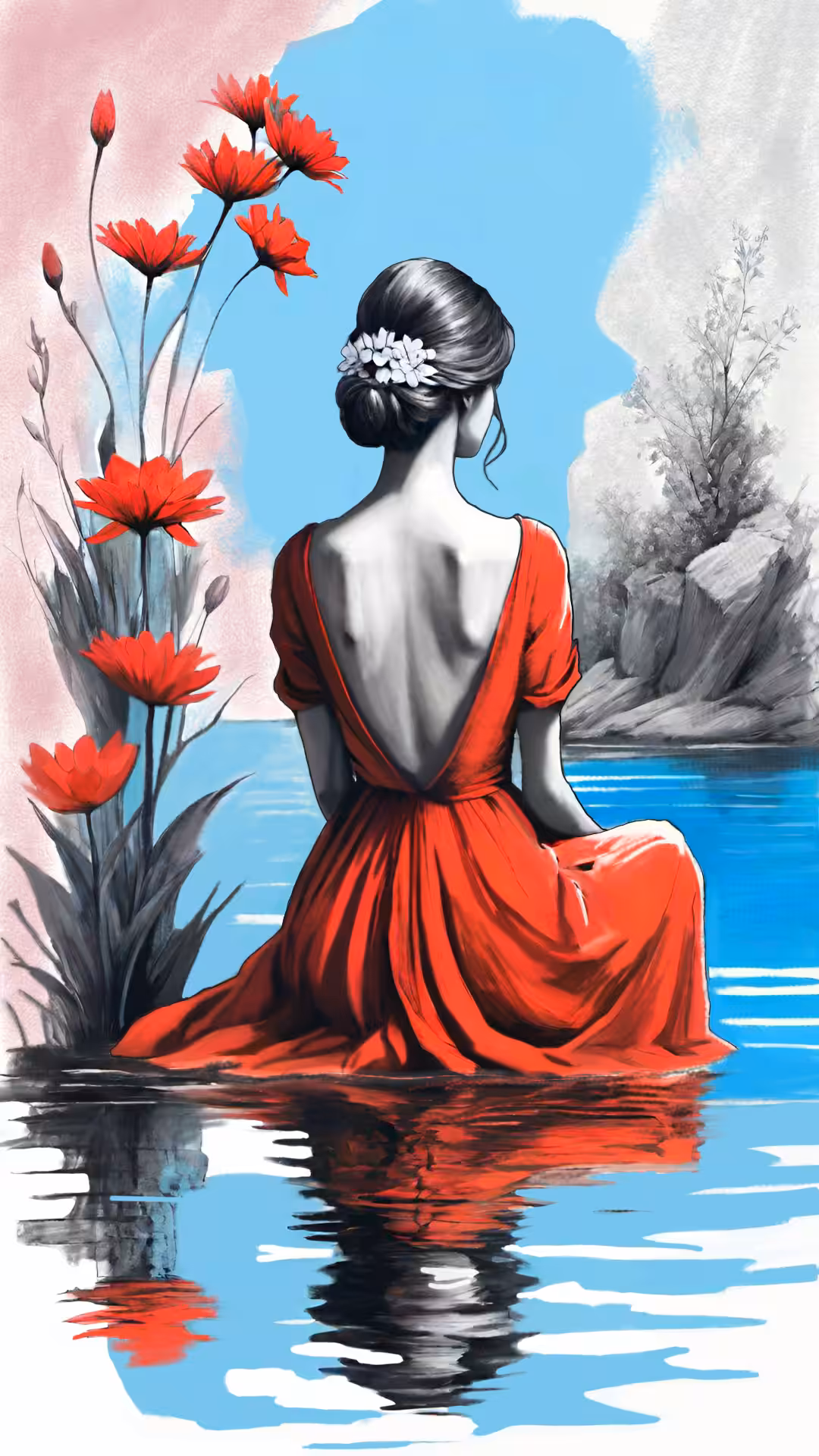 The red in the blue 