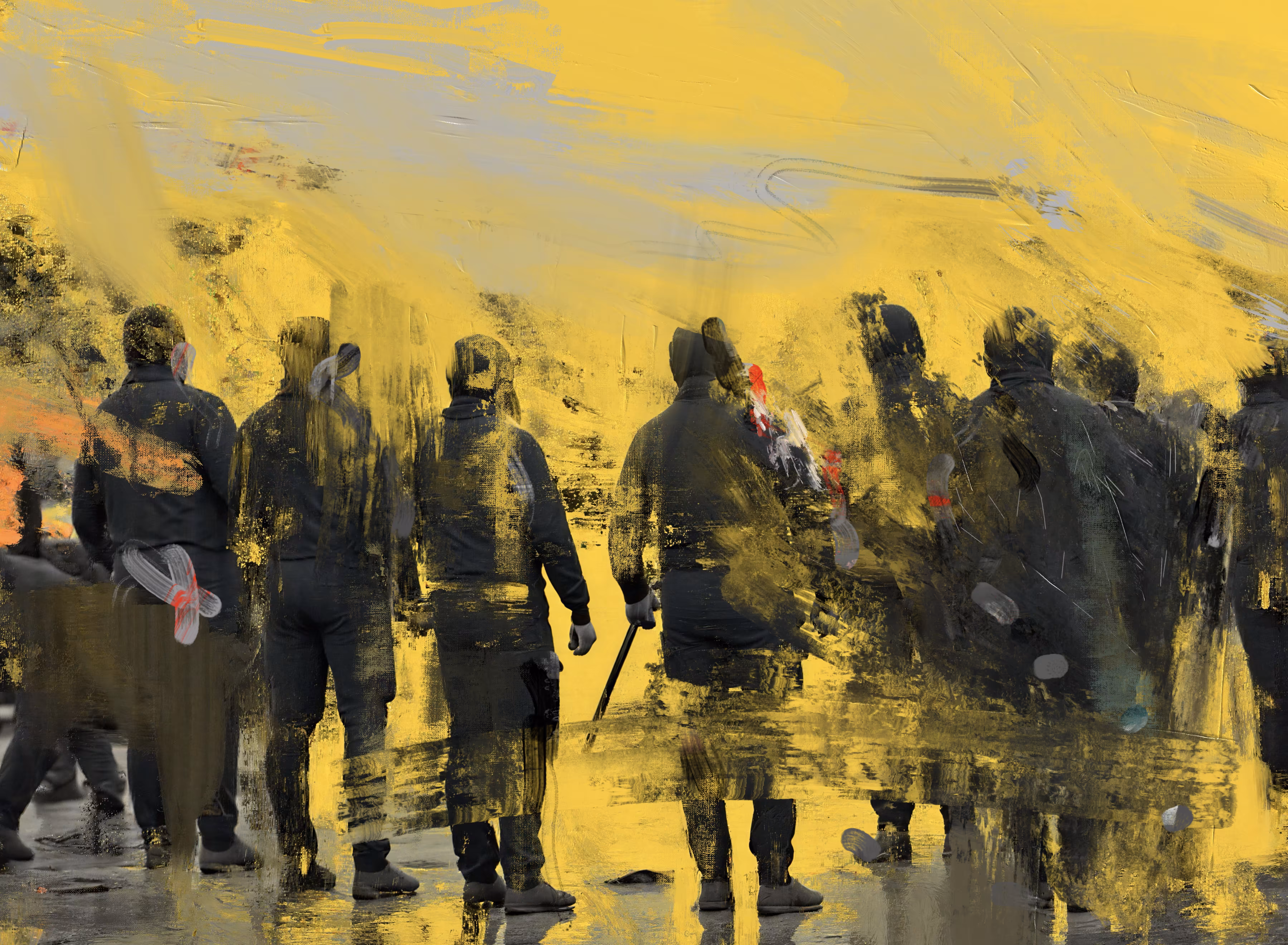 The 10th E State (drawings and studies): Yellow Morning Patrol (Study F)