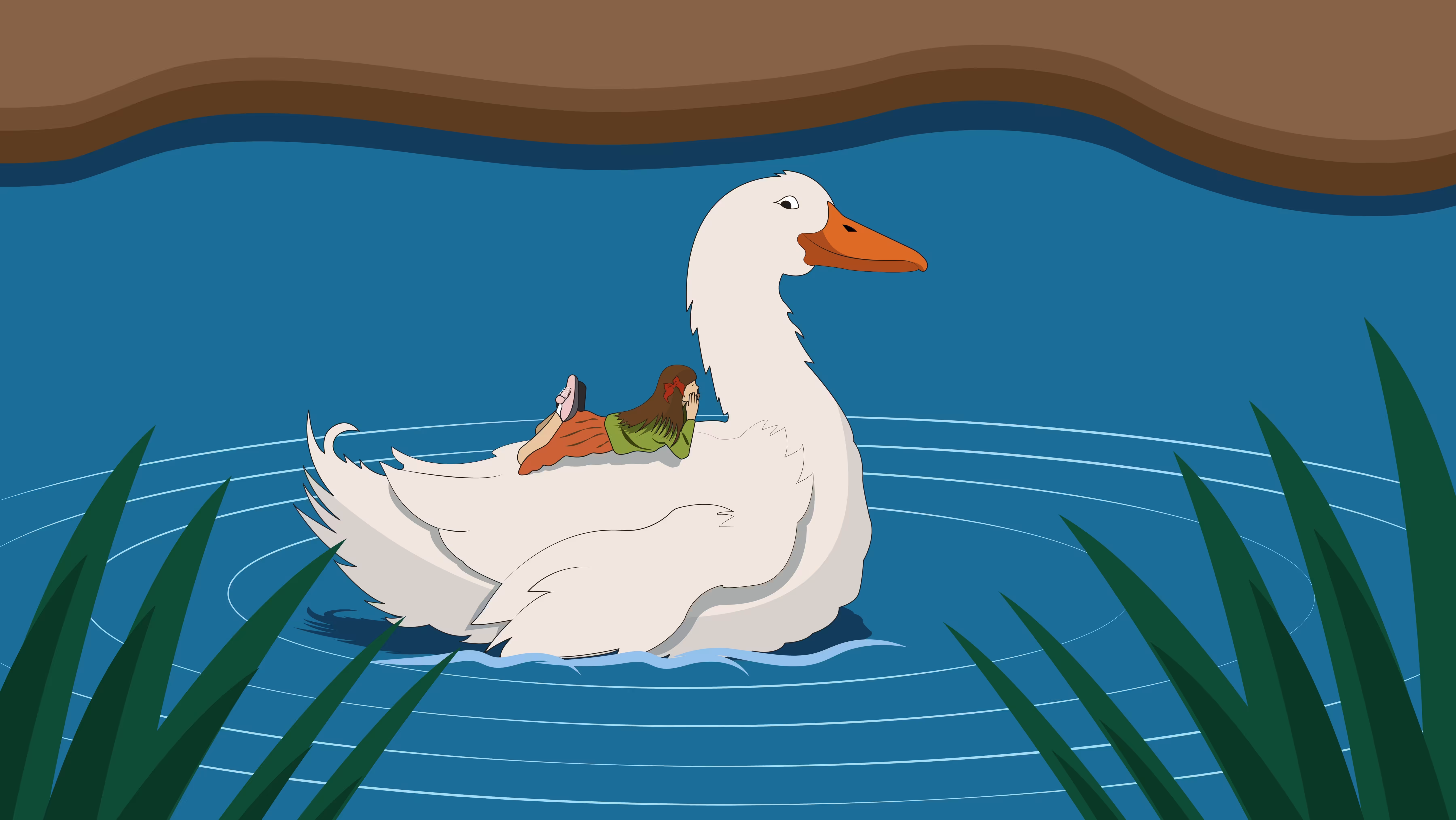 Art Of Abolfazl : The Girl And Her Duck friend 