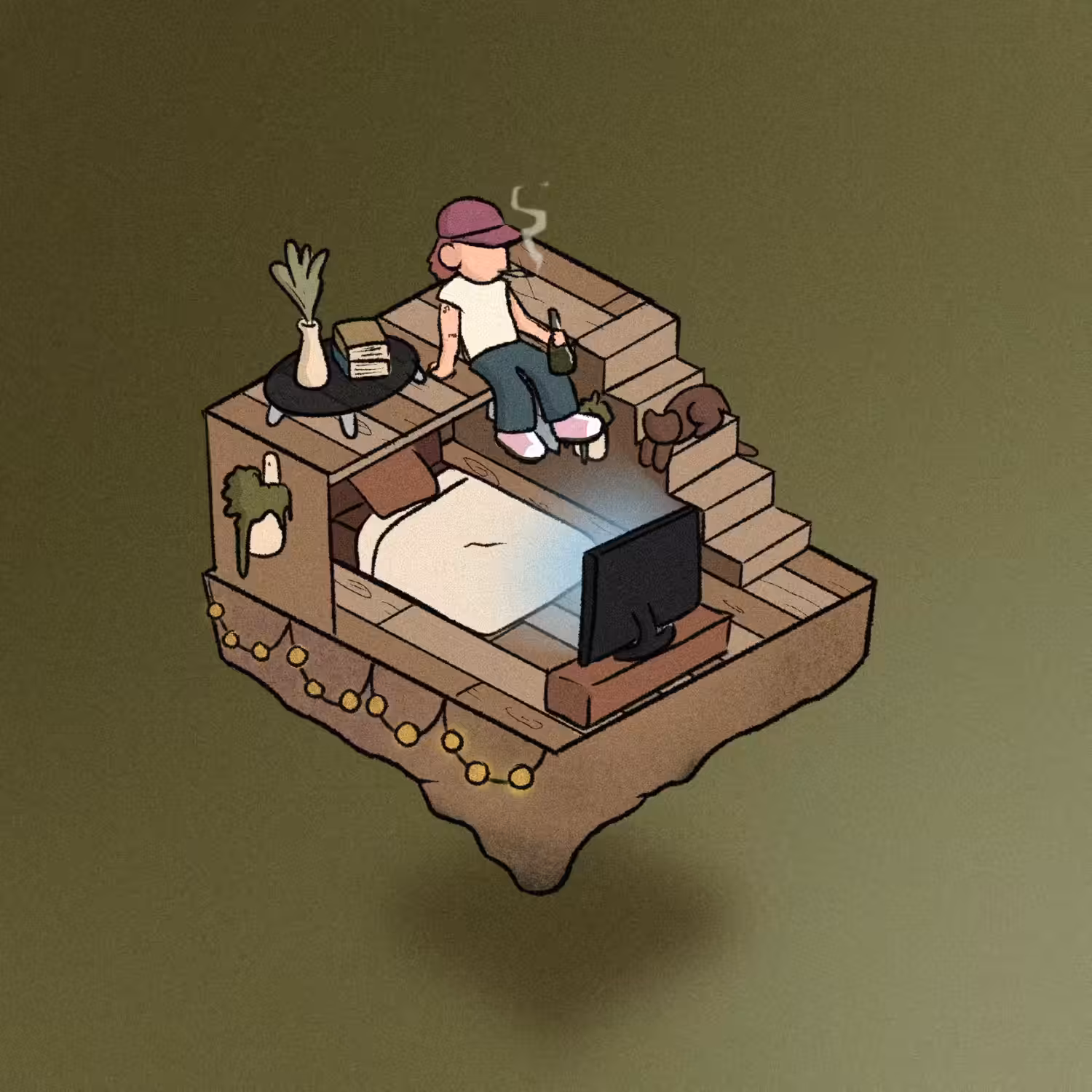 Lofi Roomies #67 ( Smoking joint & Sippin Beer )
