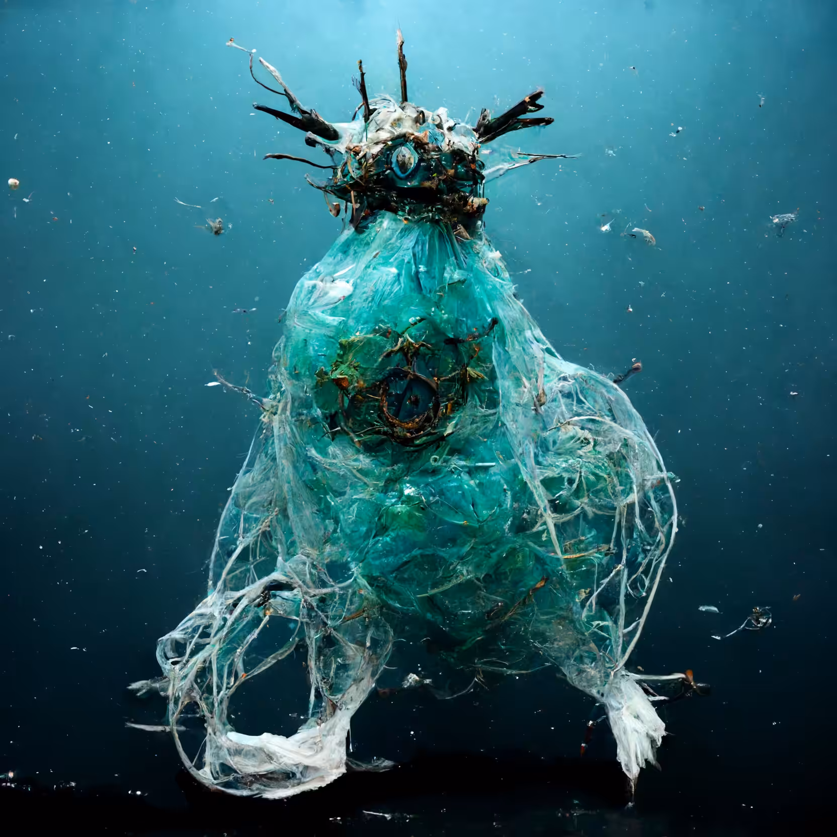 plasticised sea creatures